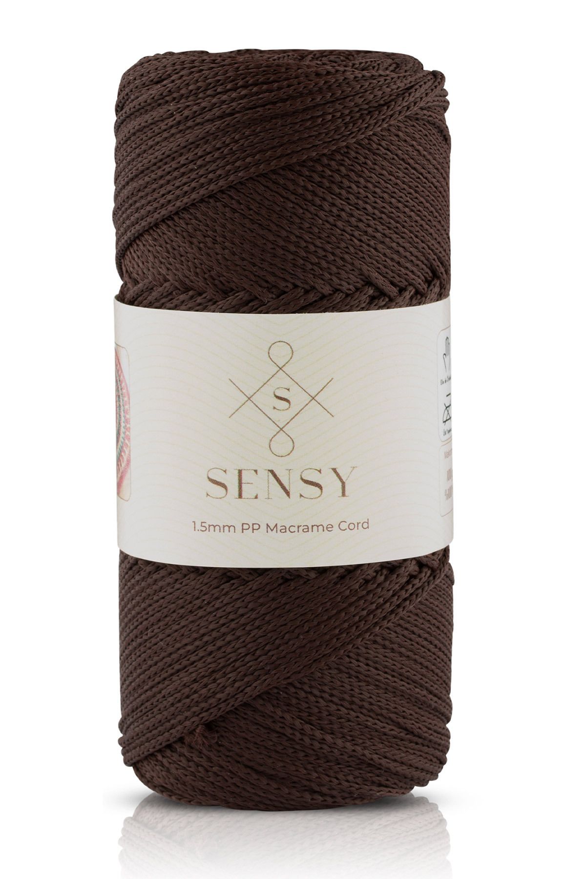SENSY-1.5 Mm - 100 gr Polyester Macrame Rope Brown 150 M Polyester Macrame Rope Supla Rope And Bag Rope 1