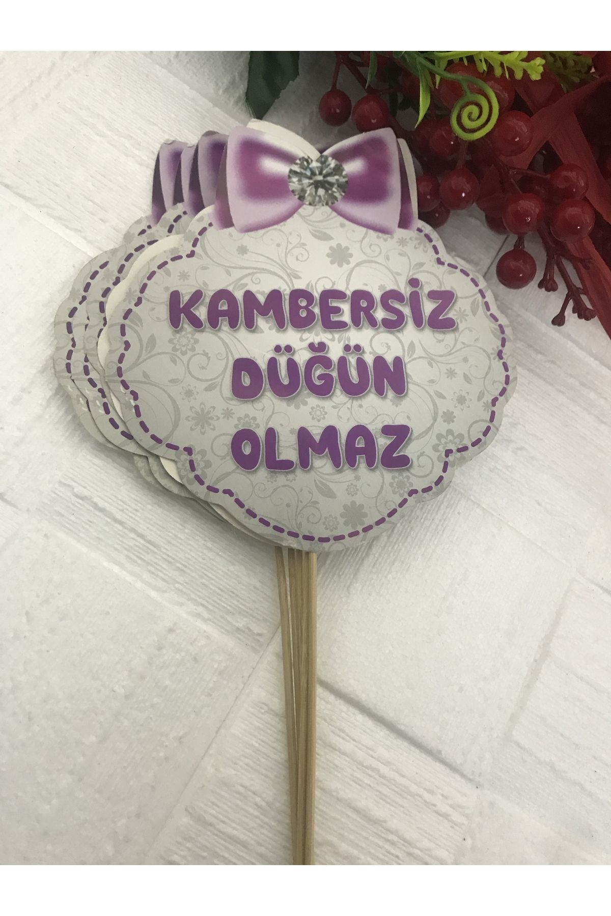 Deniz Party Store Kambersiz Düğün Olmaz ... Temalı Konuşma Balonu 5 adet