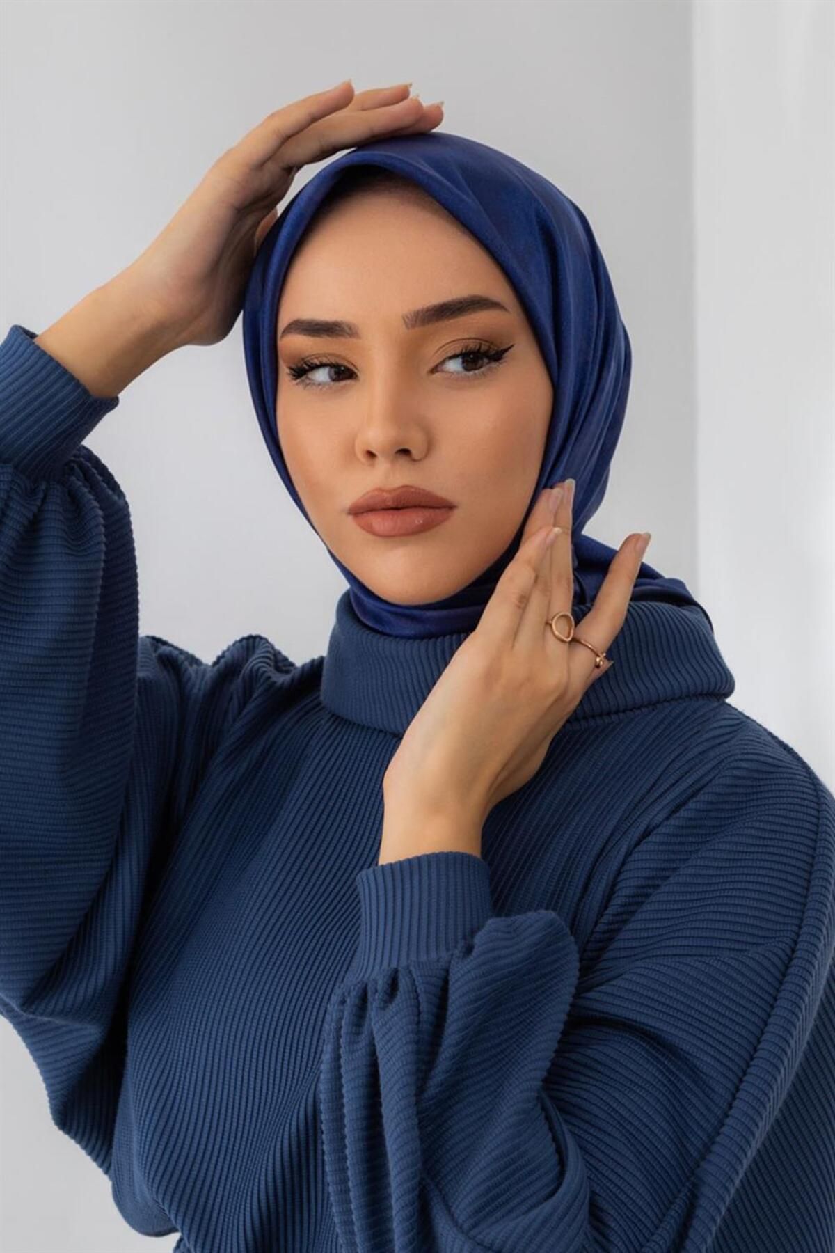 Navy silk shawl shop