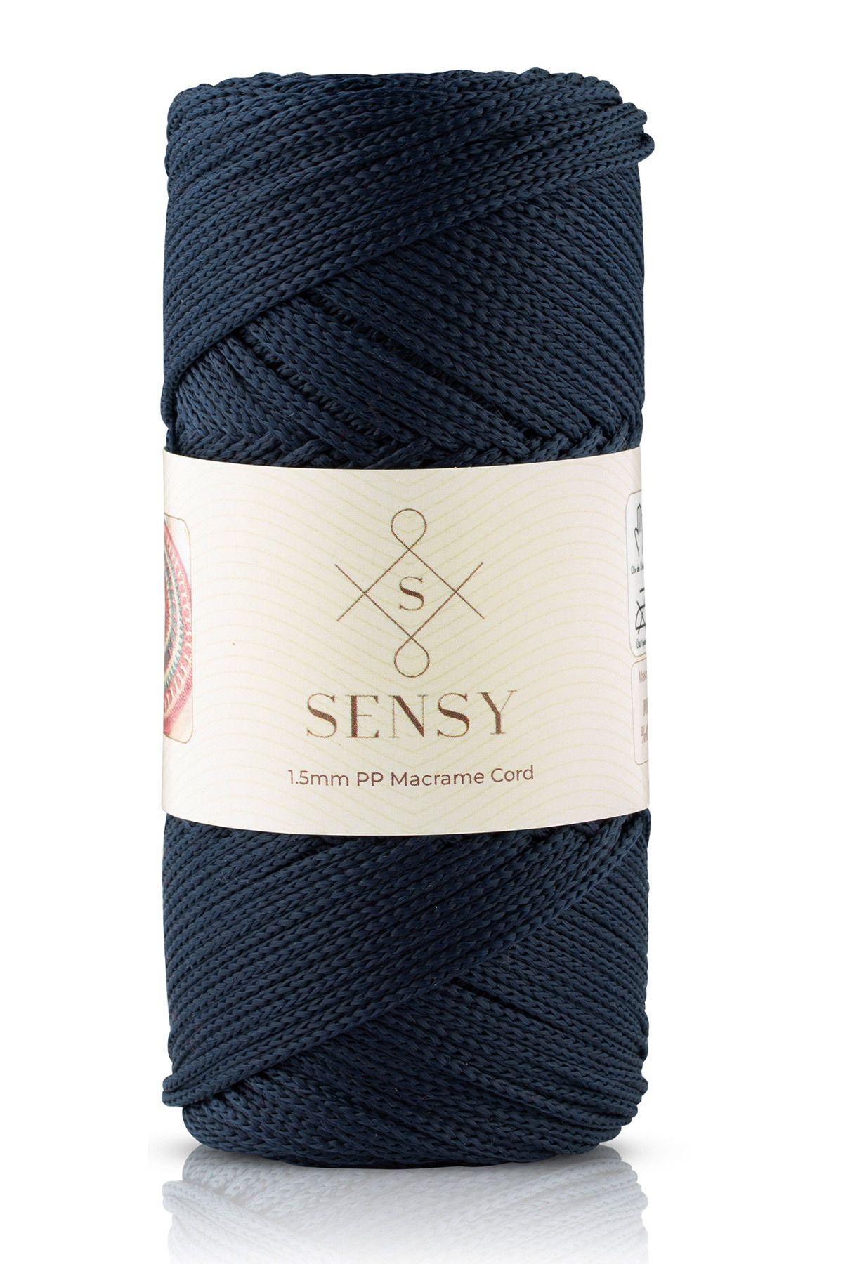 SENSY-1.5 Mm - 100 gr Polyester Macrame Thread Navy Blue 150 M Polyester Macrame Thread Supla Thread And Bag Thread 1