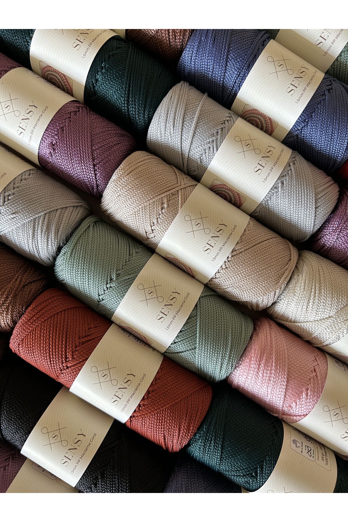 SENSY-1.5 Mm - 100 gr Polyester Macrame Thread Khaki 150 M Polyester Macrame Thread Supla Thread And Bag Thread 6