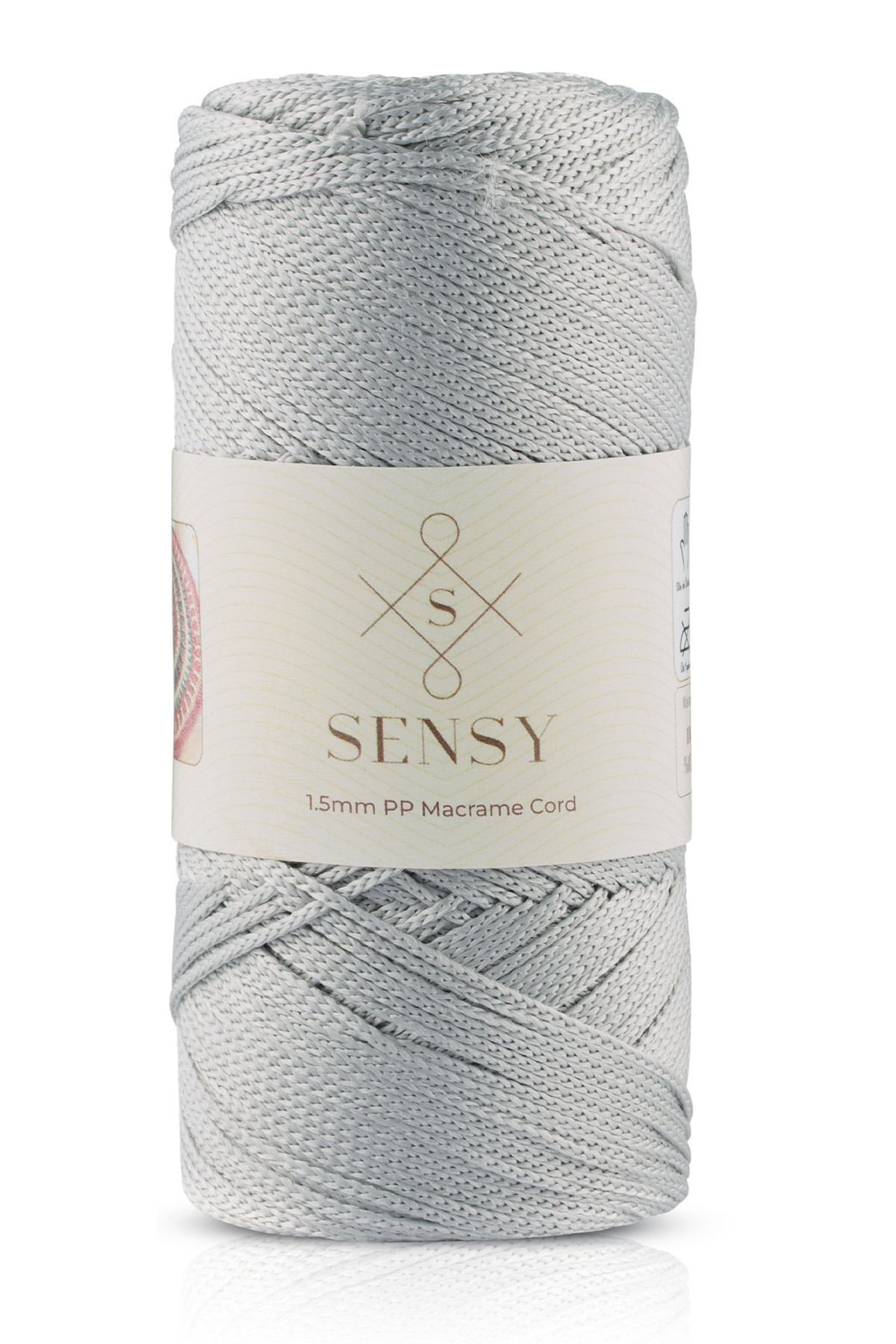 SENSY-1.5 Mm - 100 gr Polyester Macrame Thread Light Gray 150 M Polyester Macrame Thread Suppla Rope And Bag Thread 1