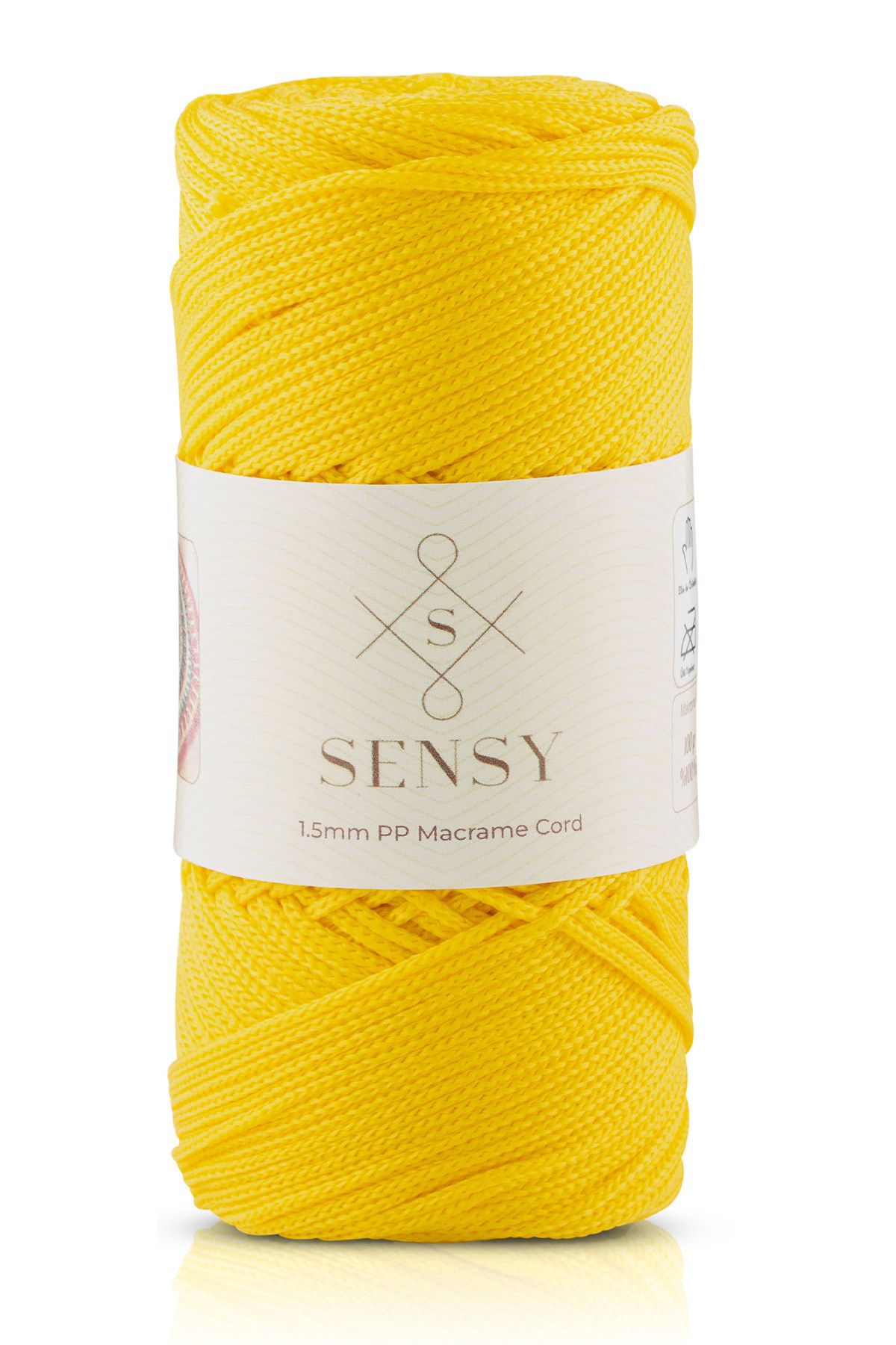 SENSY-1.5 Mm - 100 gr Polyester Macrame Thread Yellow 150 M Polyester Macrame Thread Suppla Rope And Bag Thread 1