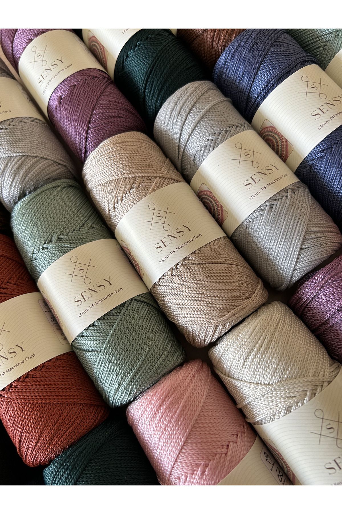 SENSY-1.5 Mm - 100 gr Polyester Macrame Thread Pink 150 M Polyester Macrame Thread Suppla Rope And Bag Thread 6