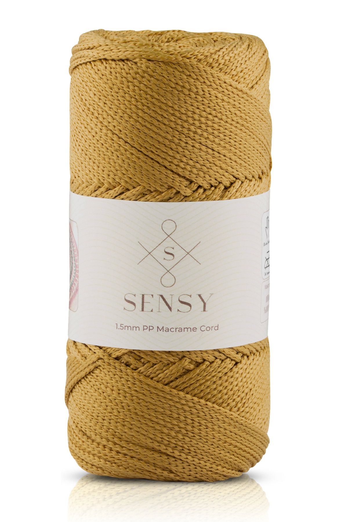 SENSY-1.5 Mm - 100 gr Polyester Macrame Thread Mustard 150 M Polyester Macrame Thread Suppla Rope And Bag Thread 1