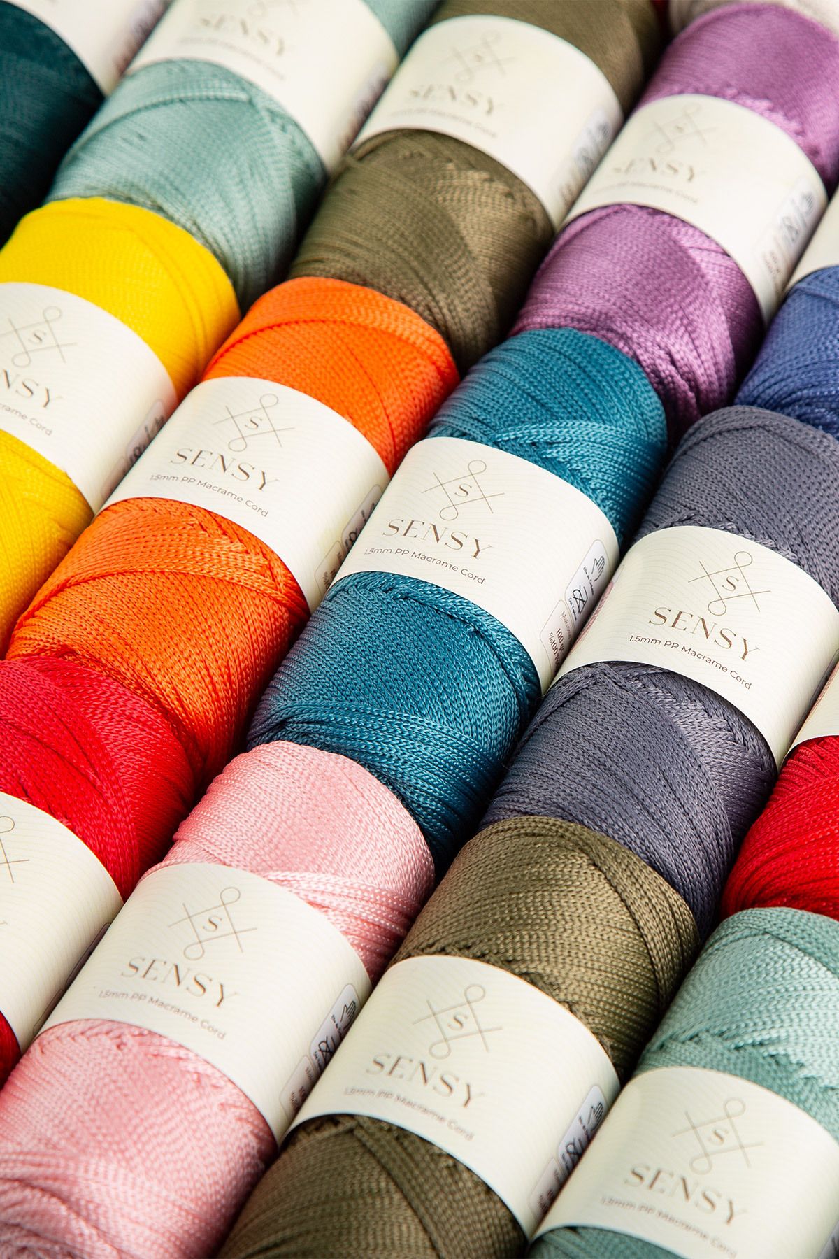 SENSY-1.5 Mm - 100 gr Polyester Macrame Thread Yellow 150 M Polyester Macrame Thread Suppla Rope And Bag Thread 4