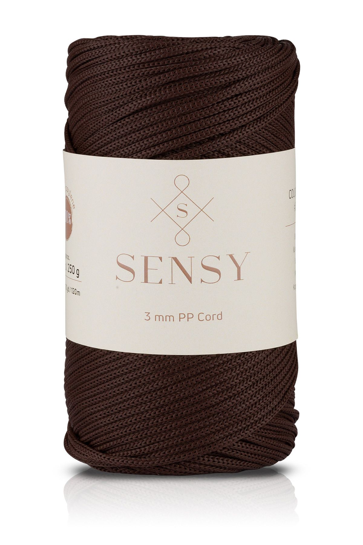 SENSY-3 Mm - 250 gr Polyester Macrame Thread Brown 120 M Polyester Macrame Thread Suppla Rope And Bag Thread 1