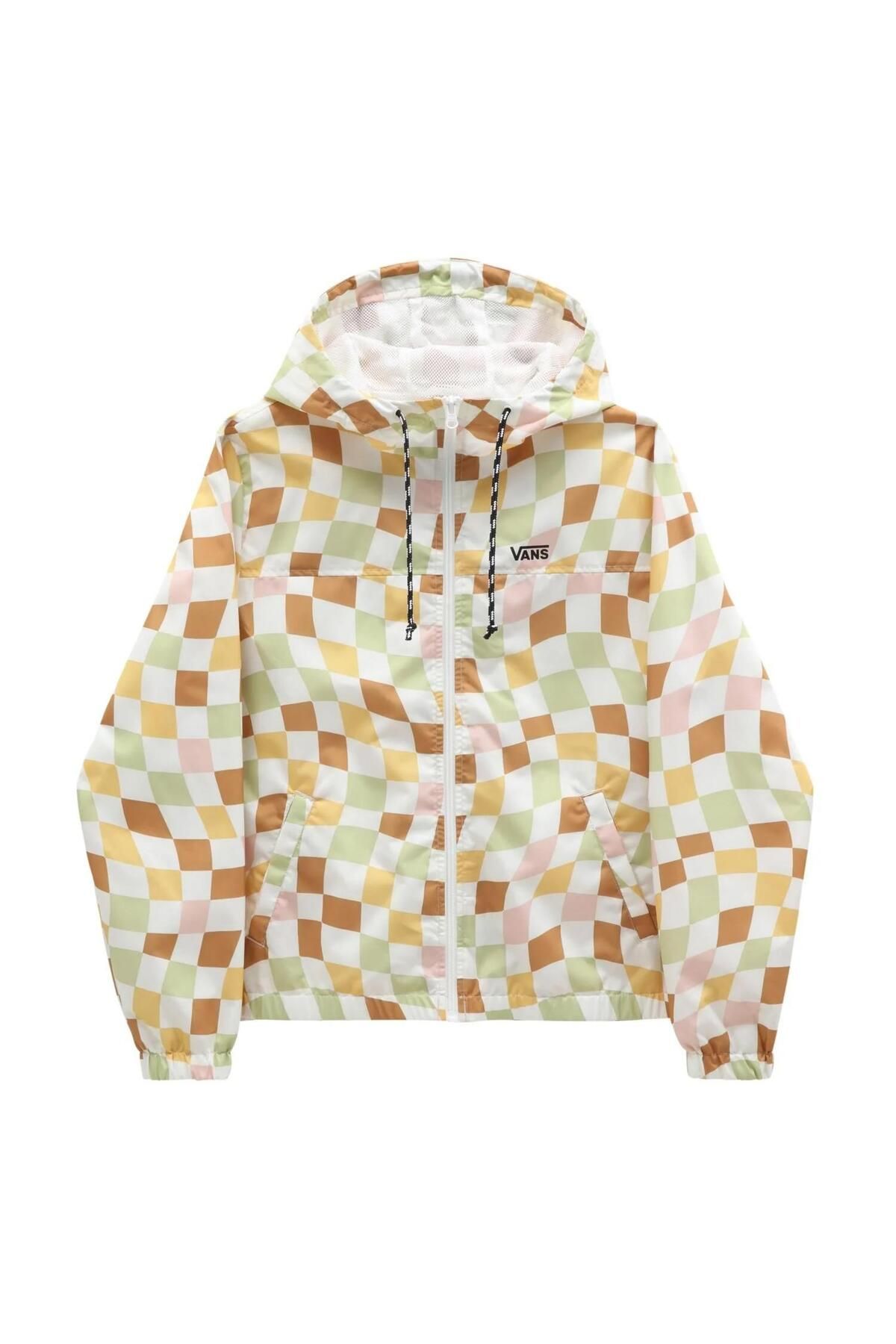 Vans kastle ii yellow top & checkerboard windbreaker jacket