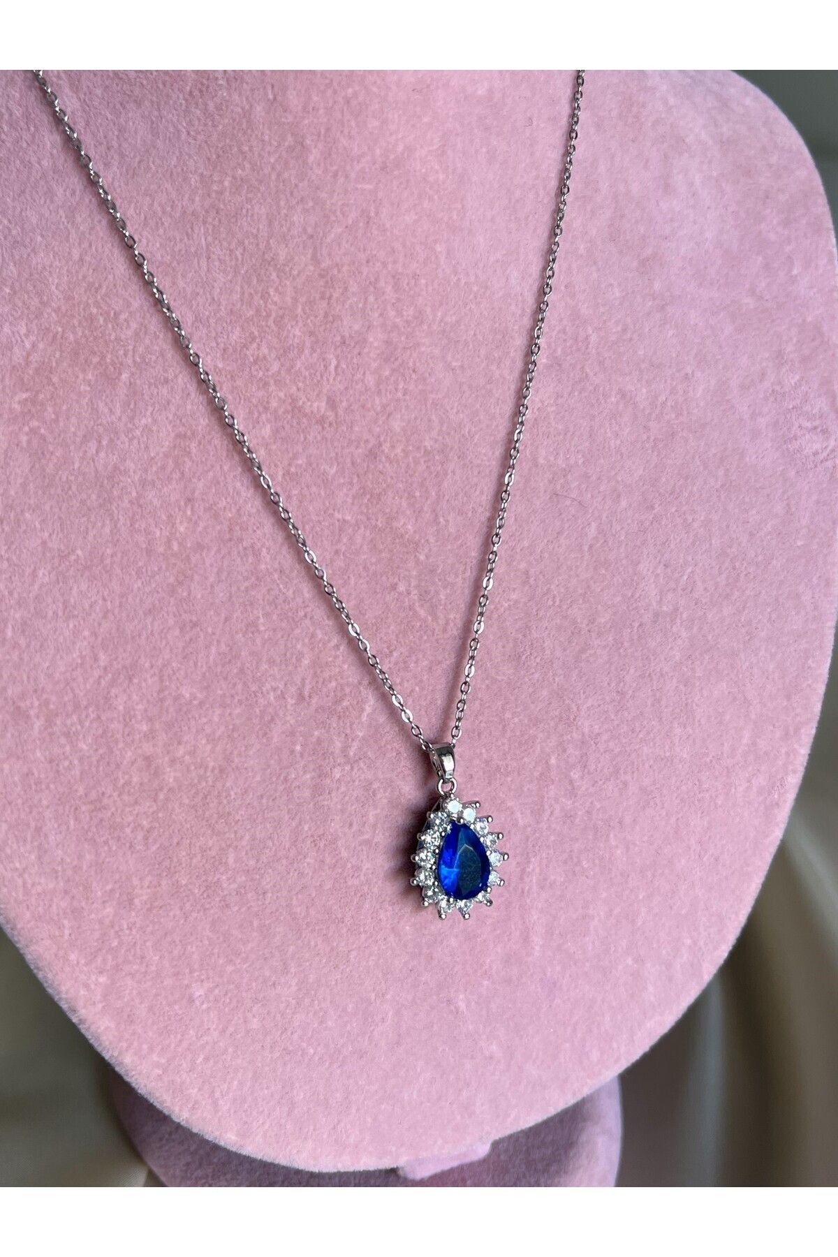 Synthetic sapphire store necklace