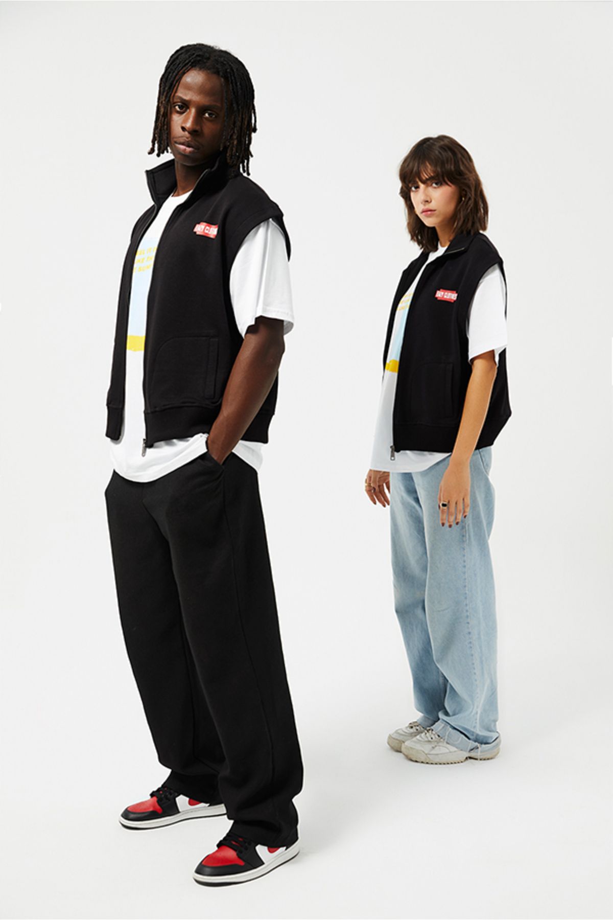 Eazy Co-Eazy Basic Unisex Black Stand-up Collar Vest 2