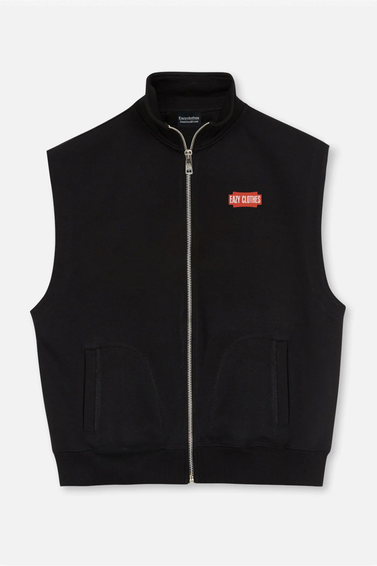 Eazy Co-Eazy Basic Unisex Black Stand-up Collar Vest 6