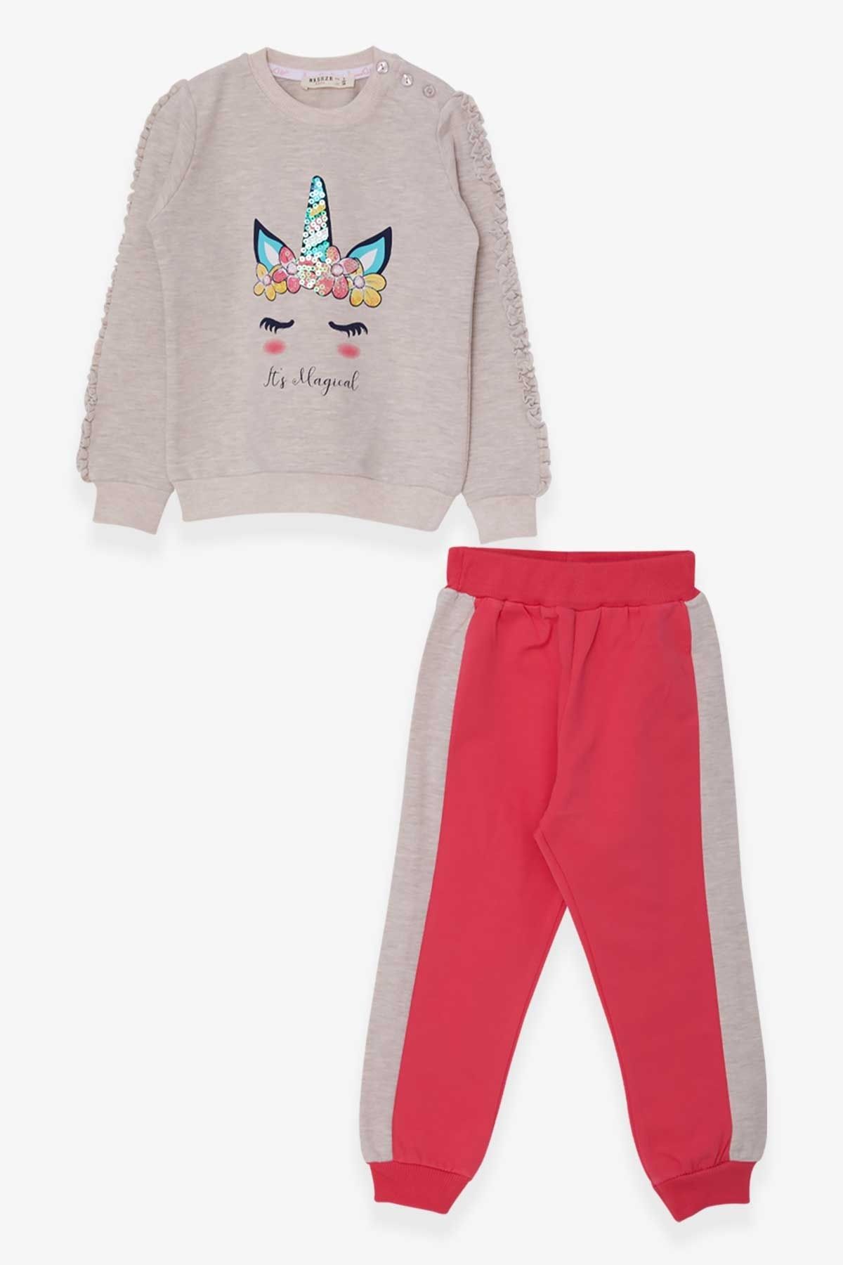 Breeze Baby Girl Tracksuit Set Unicorn Beige Melange 1.5 YEARS