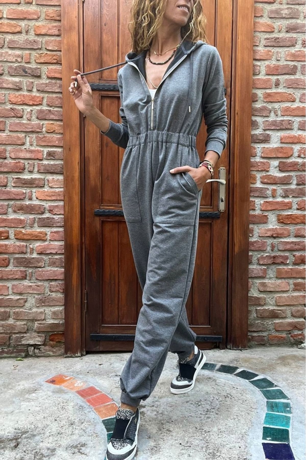 Womens gray jumpsuit sales
