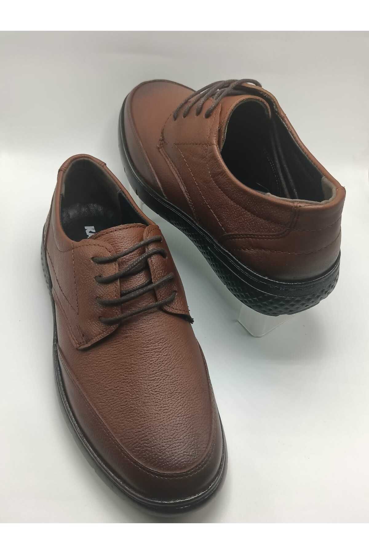 only my store Men s Winter 100 Leather tan Lace Up Classic Dad Shoes stitched sole ORTHAPEDIC karag z1