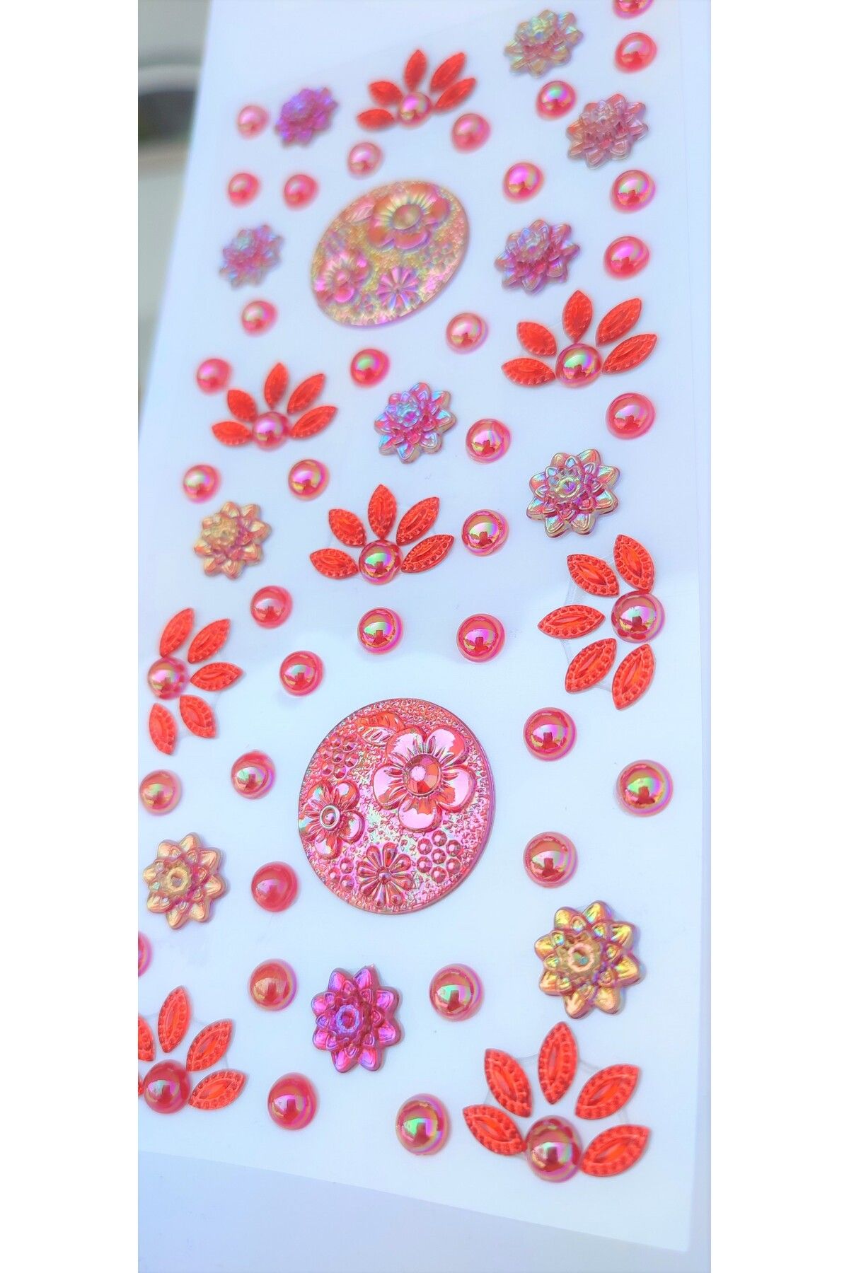 برچسب سنگ قرمز چسب مو، صورت و ناخن سنگ تزئینی کریسمس دکور براق براق Giraffe Sticker