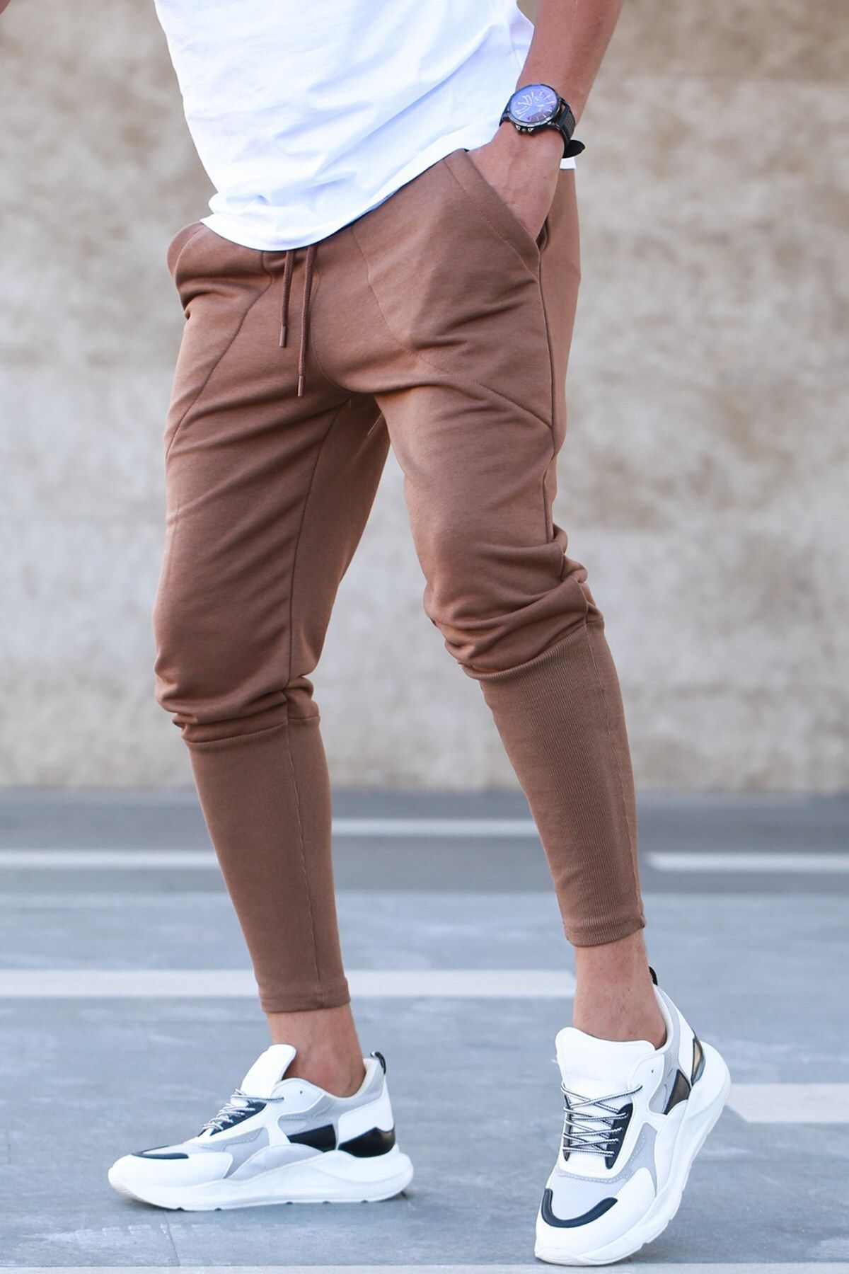 Light brown joggers clearance