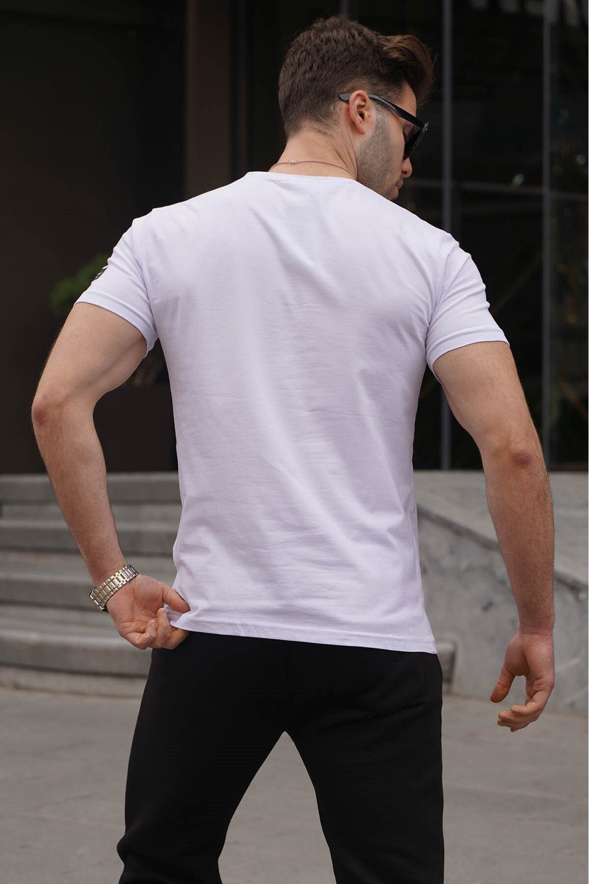 تی شرت آستین کوتاه مردانه طرح چاپ شده یقه گرد مدمکست Madmext (برند ترکیه)