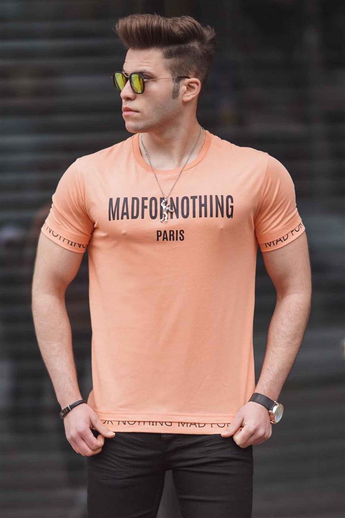 Madmext تی شرت مردانه پرینت نارنجی 4588