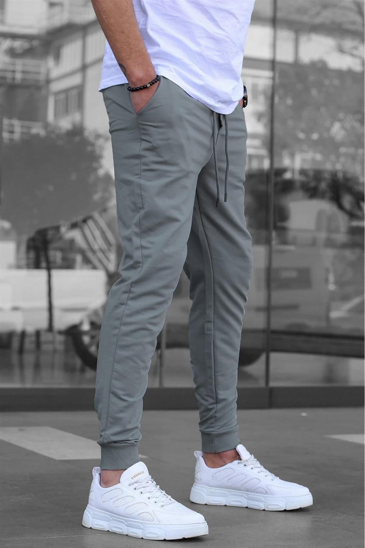 شلوار ورزشی خاکستری مردانه جیب دار مدمکست Madmext (برند ترکیه)