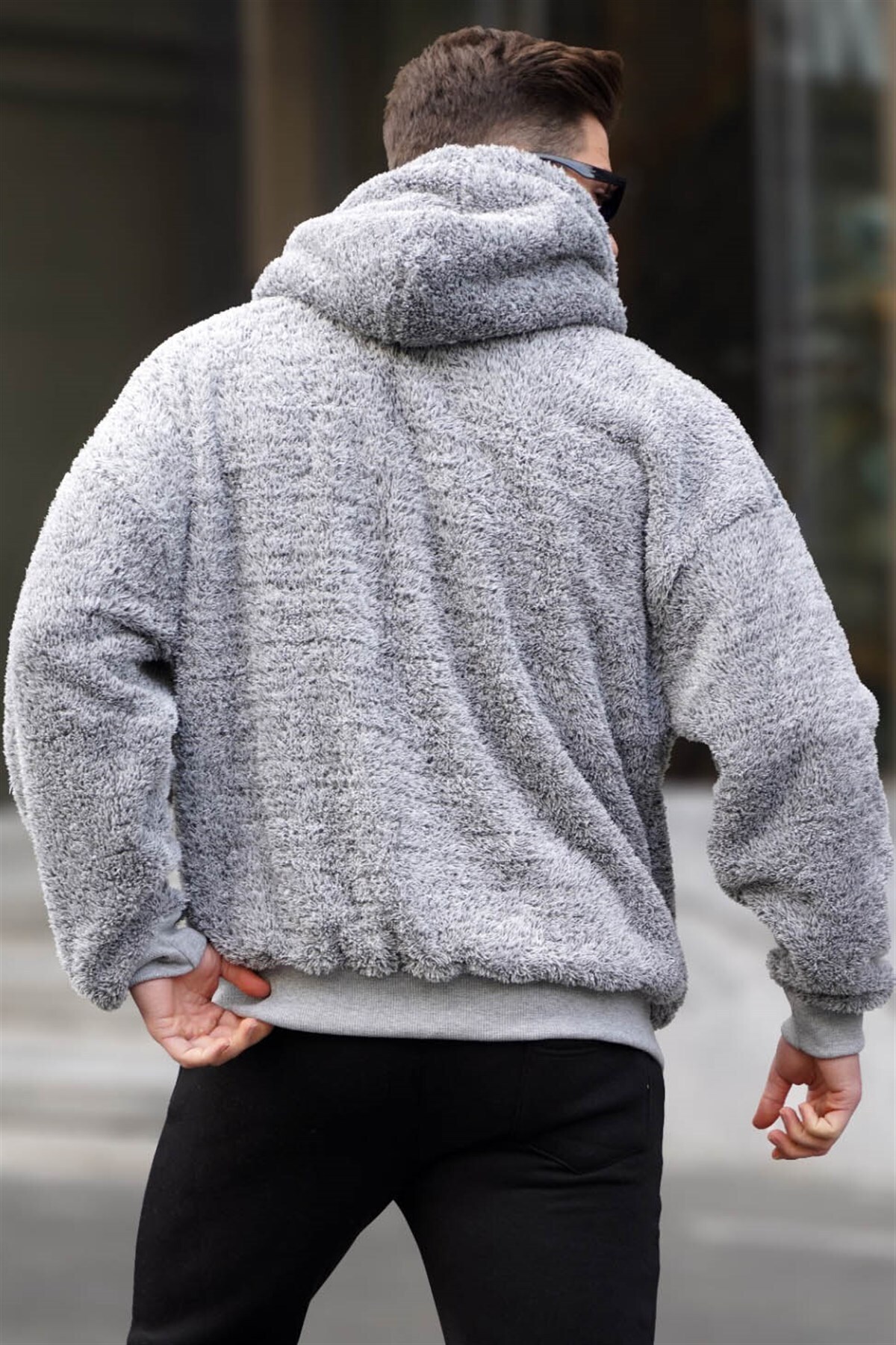 سویشرت مردانه خاکستری مدمکس | 6049 اورجینال - تصویر 2