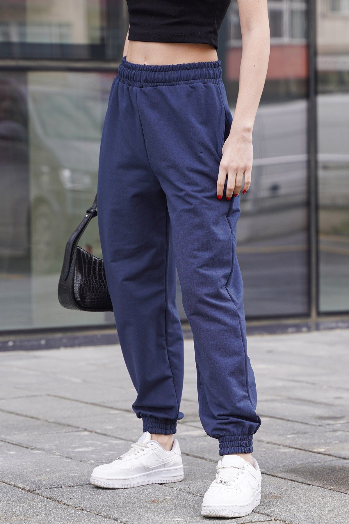 Dark blue joggers womens deals