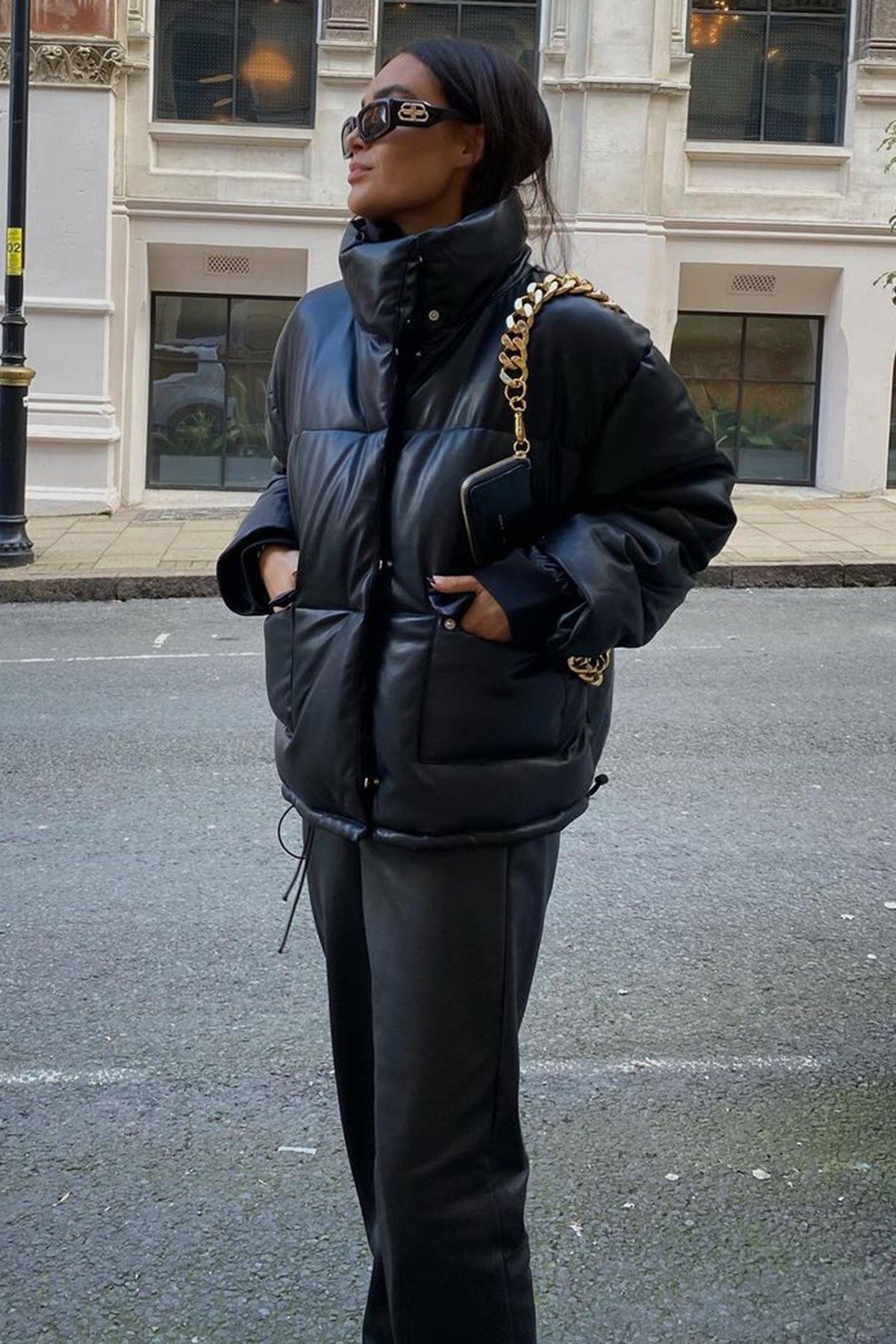 Black puffer winter jacket 2025