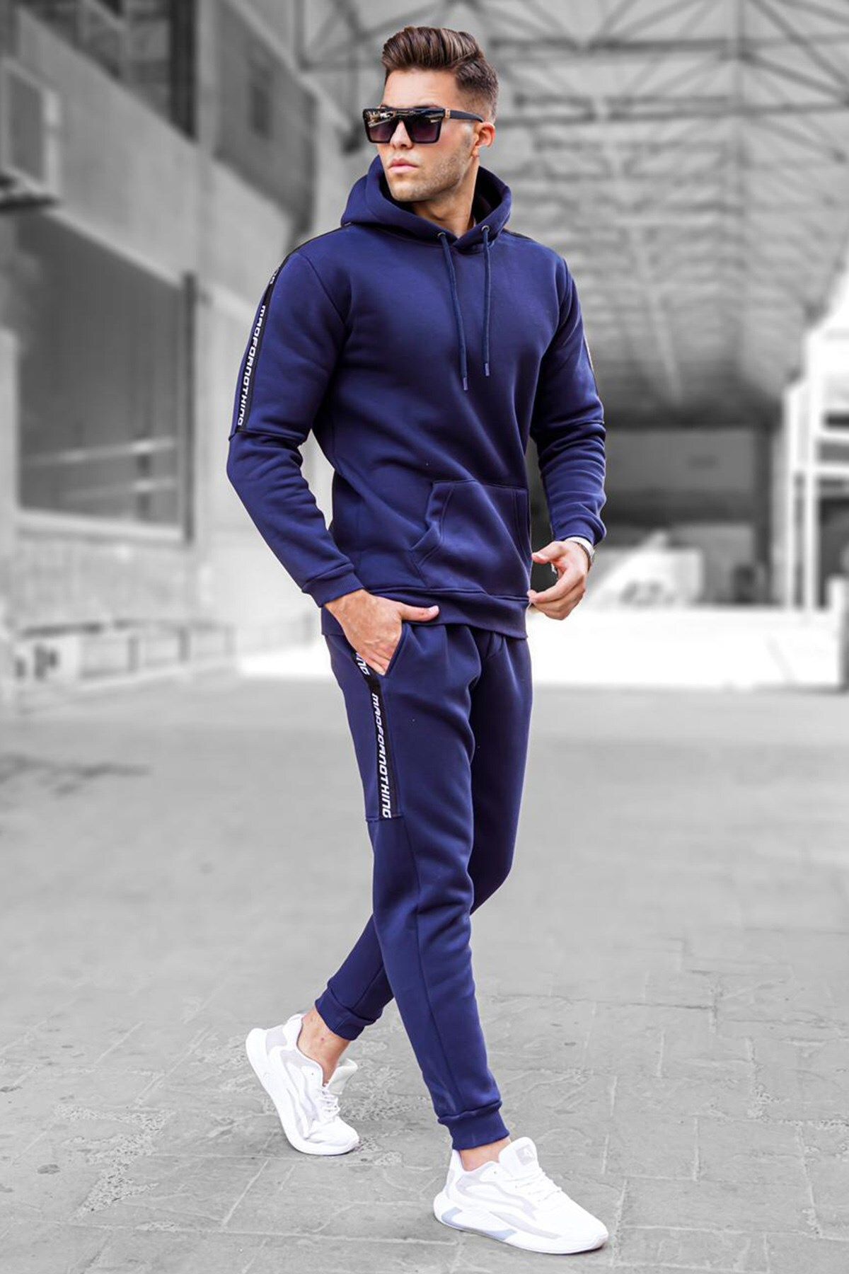Navy blue jogging suit new arrivals