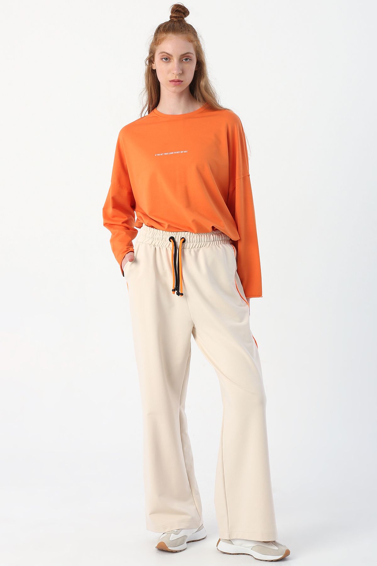 Light deals orange sweatpants