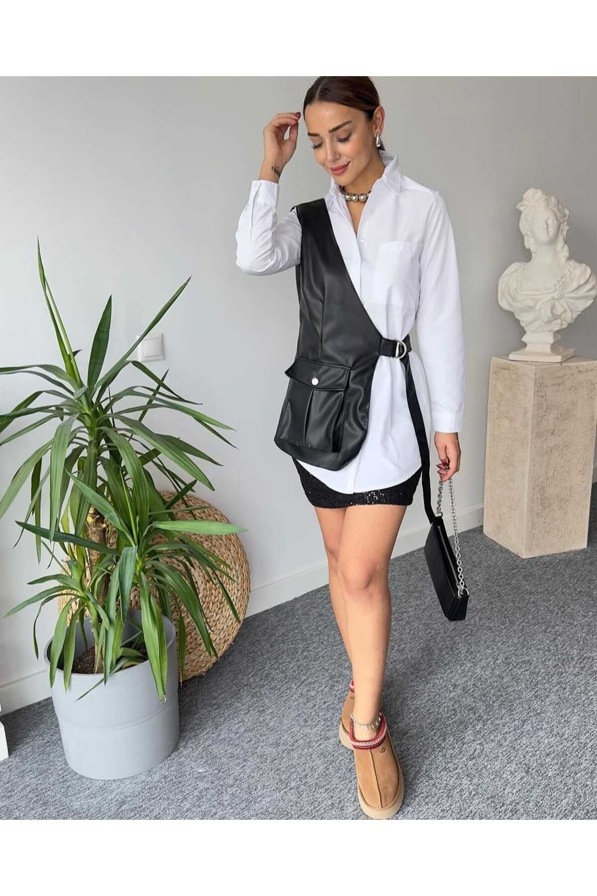 Bebe leather outlet vest