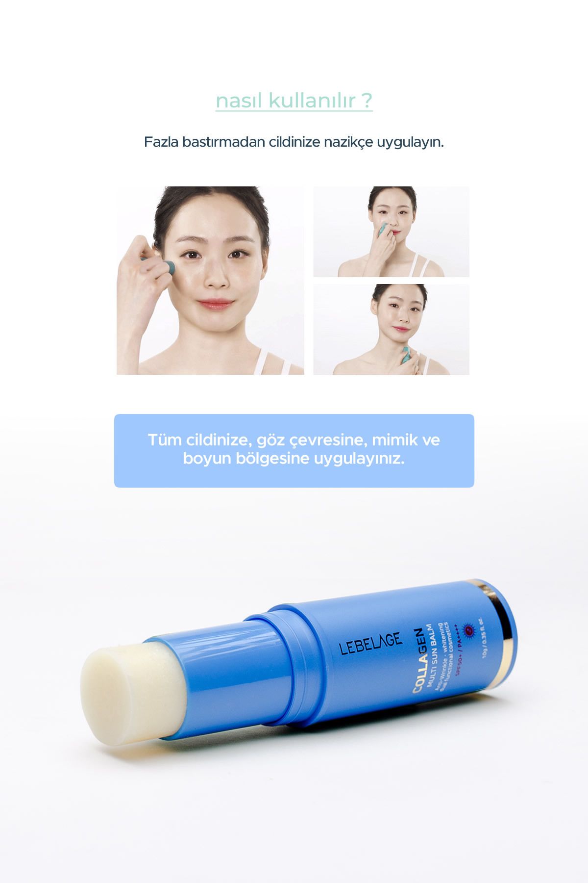 LEBELAGE-Collagen Sunscreen Sun Balm - Anti-Wrinkle Stick for Dry Skin, SPF 50/PA 5