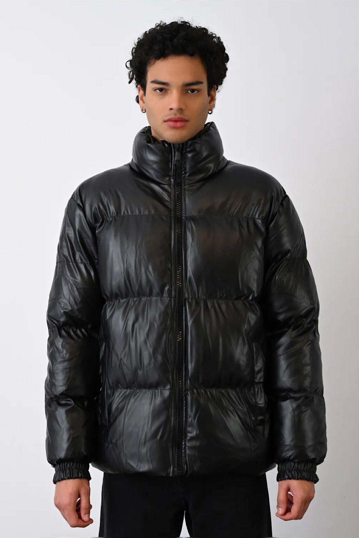 North face nuptse best sale leather