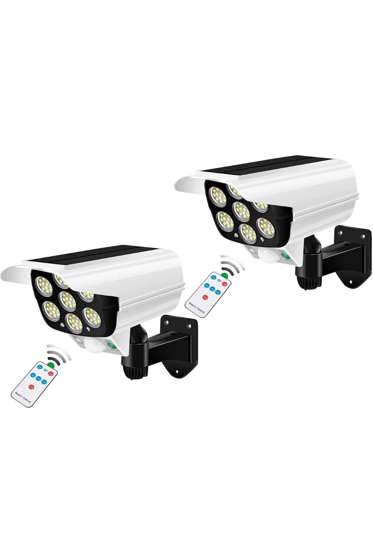 2pcs Camera View Motion Sensor Remote Control Solar Garden Lamp Fake Camera