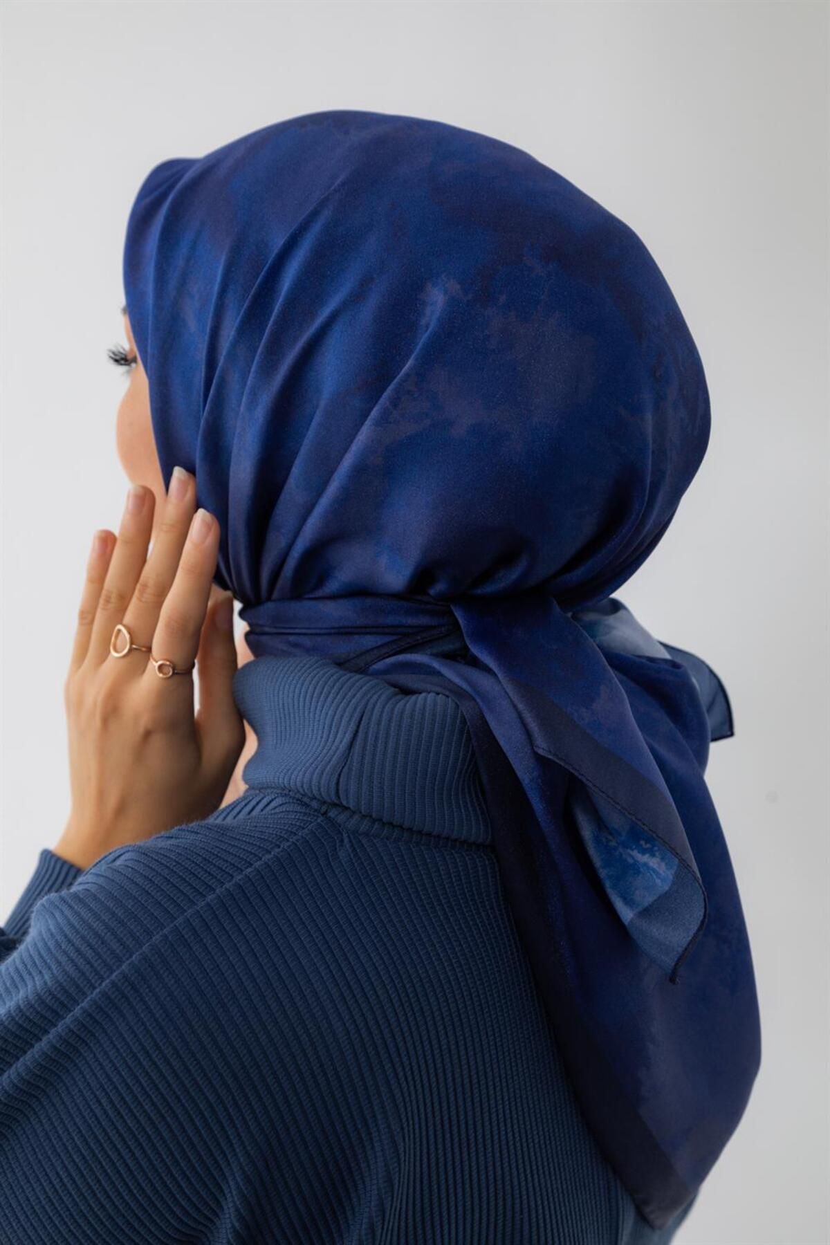 Navy silk shawl on sale