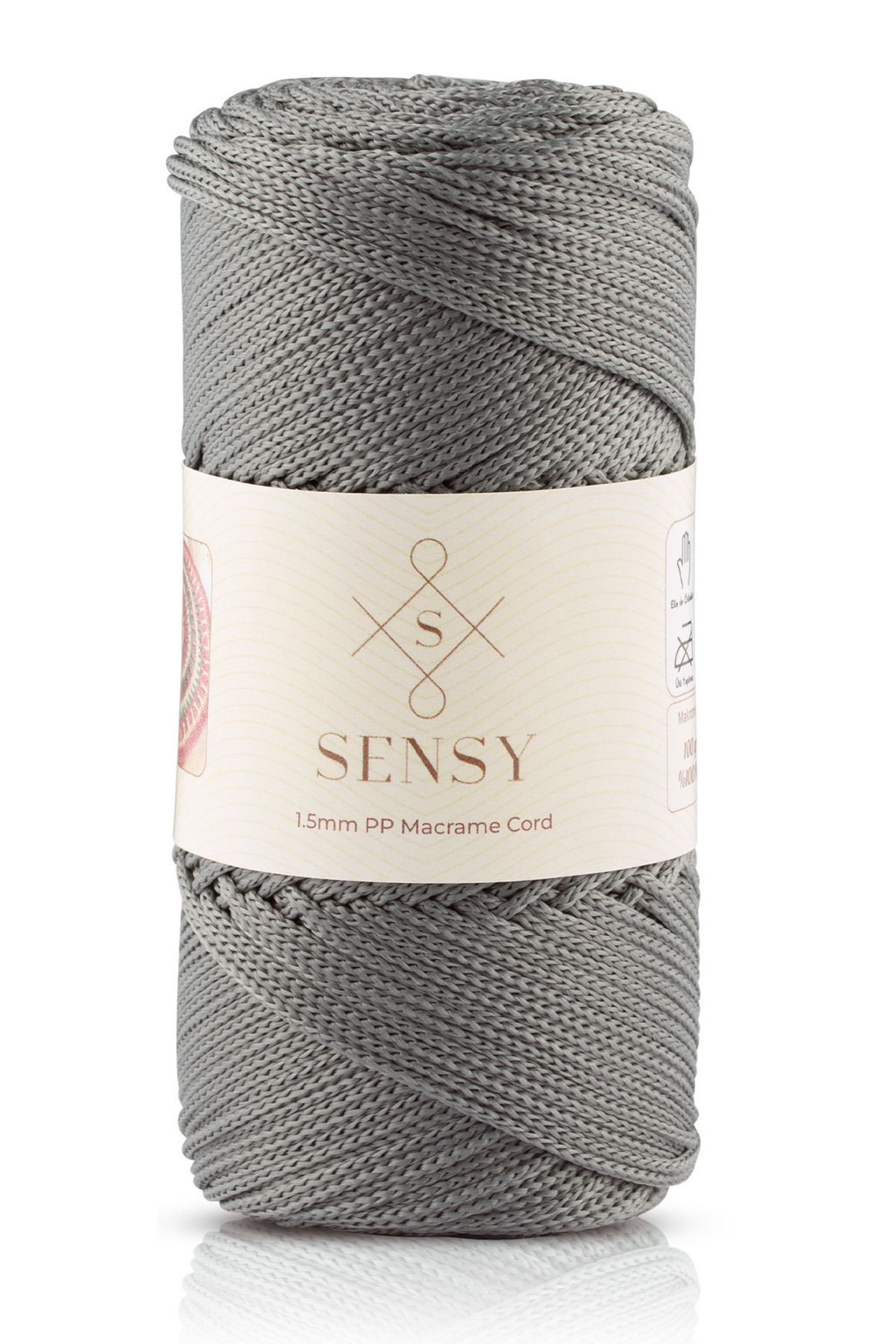 SENSY-1.5 Mm - 100 gr Polyester Macrame Thread Gray 150 M Polyester Macrame Thread Suppla Rope And Bag Thread 1