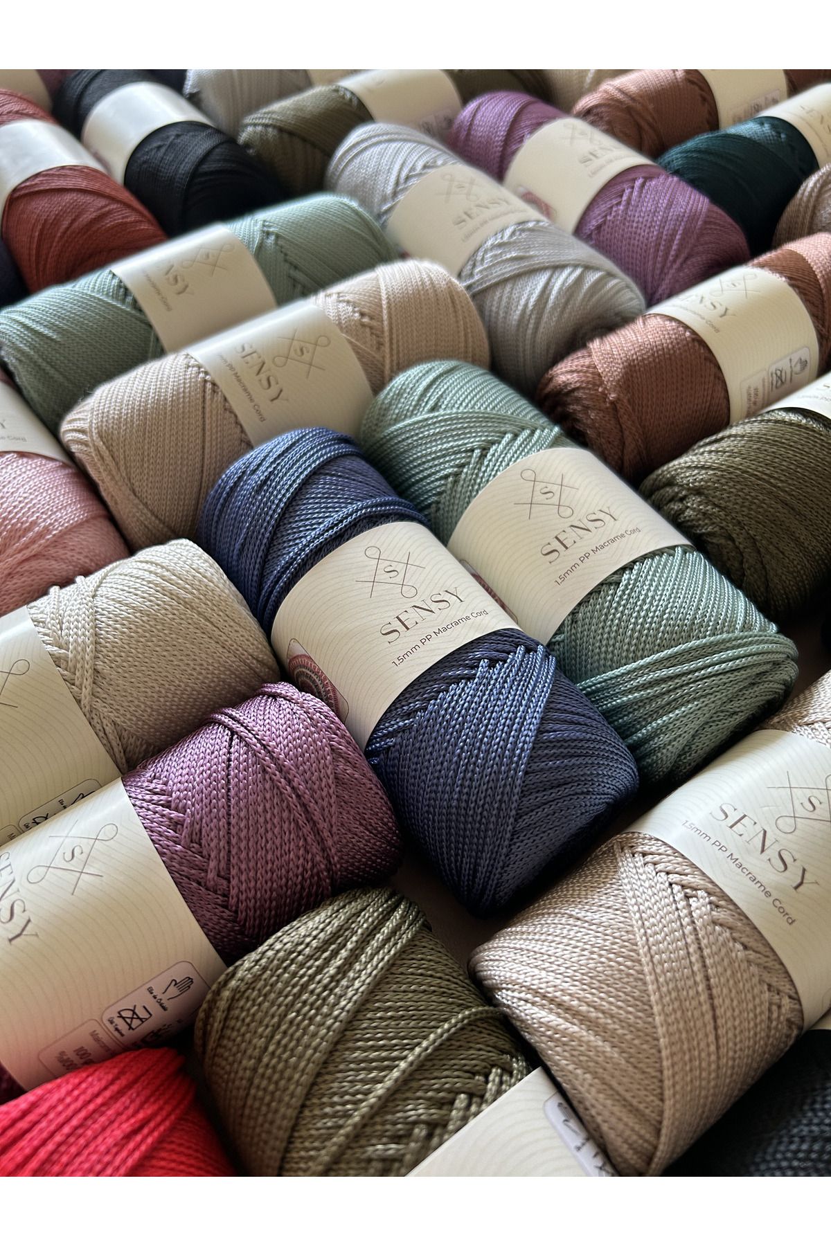 SENSY-1.5 Mm - 100 gr Polyester Macrame Thread Plum 150 M Polyester Macrame Thread Suppla Rope And Bag Thread 4