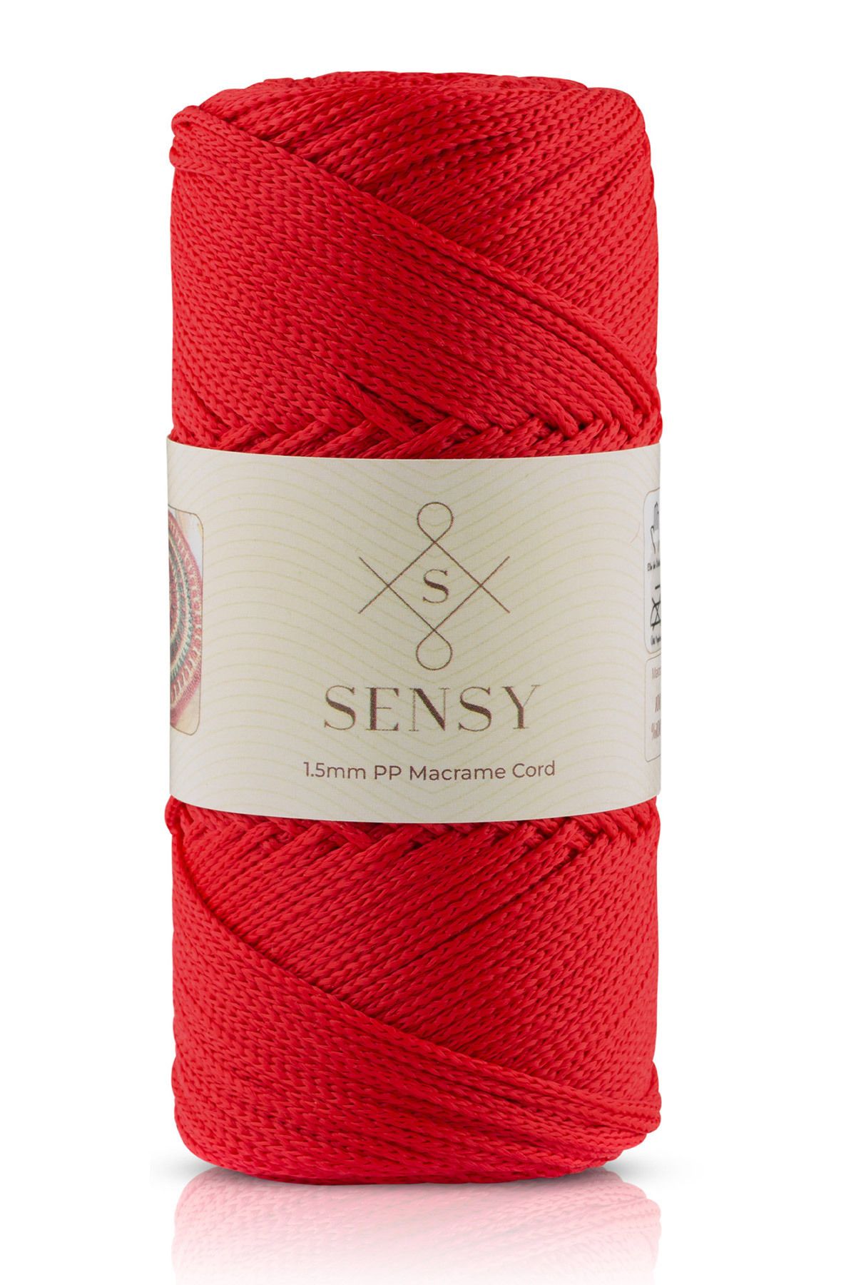 SENSY-1.5 Mm - 100 gr Polyester Macrame Thread Red 150 M Polyester Macrame Thread Suppla Rope And Bag Thread 1