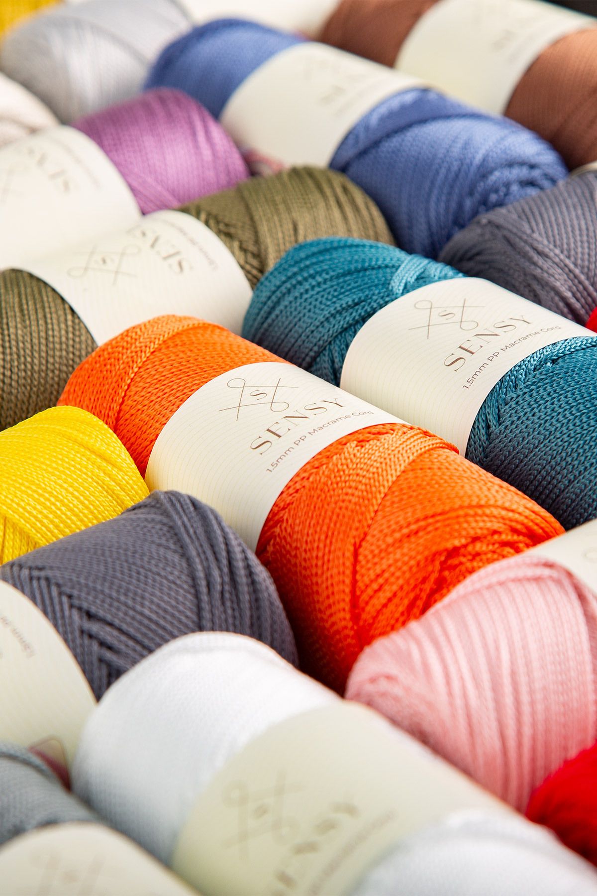 SENSY-1.5 Mm - 100 gr Polyester Macrame Thread Yellow 150 M Polyester Macrame Thread Suppla Rope And Bag Thread 7
