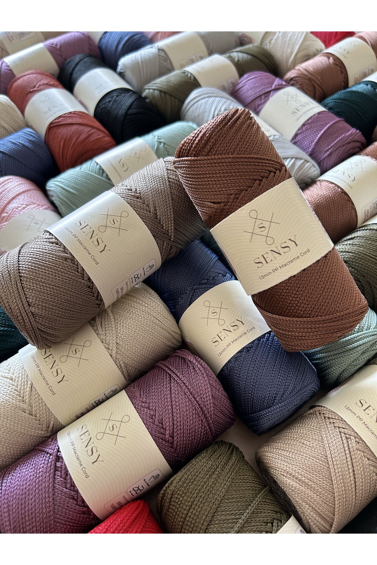SENSY-1.5 Mm - 100 gr Polyester Macrame Thread Khaki 150 M Polyester Macrame Thread Supla Thread And Bag Thread 4