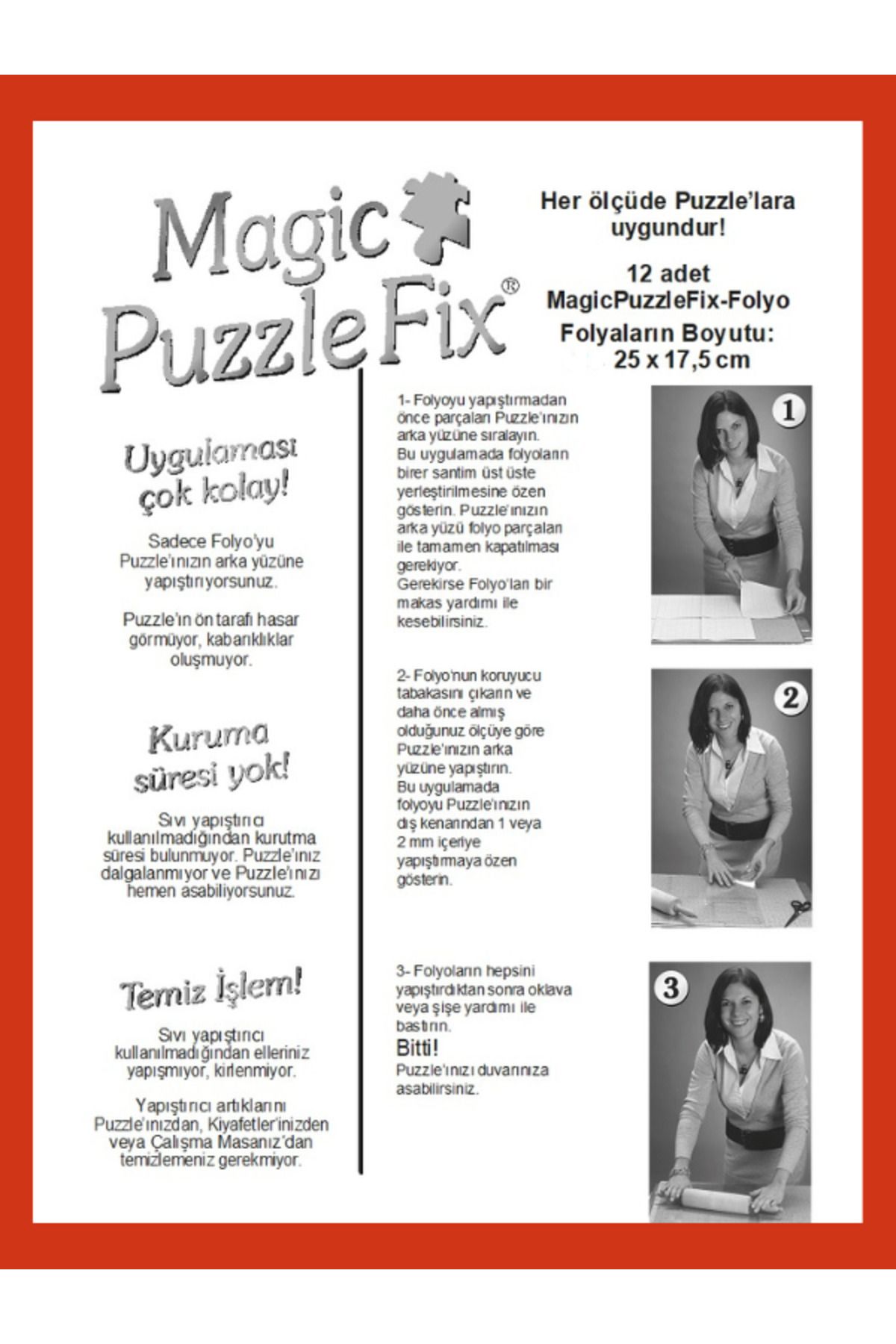 UQMO Magic Puzzle Fix - Puzzle yapıştırıcı folyo - 12 Adet Fiyatı