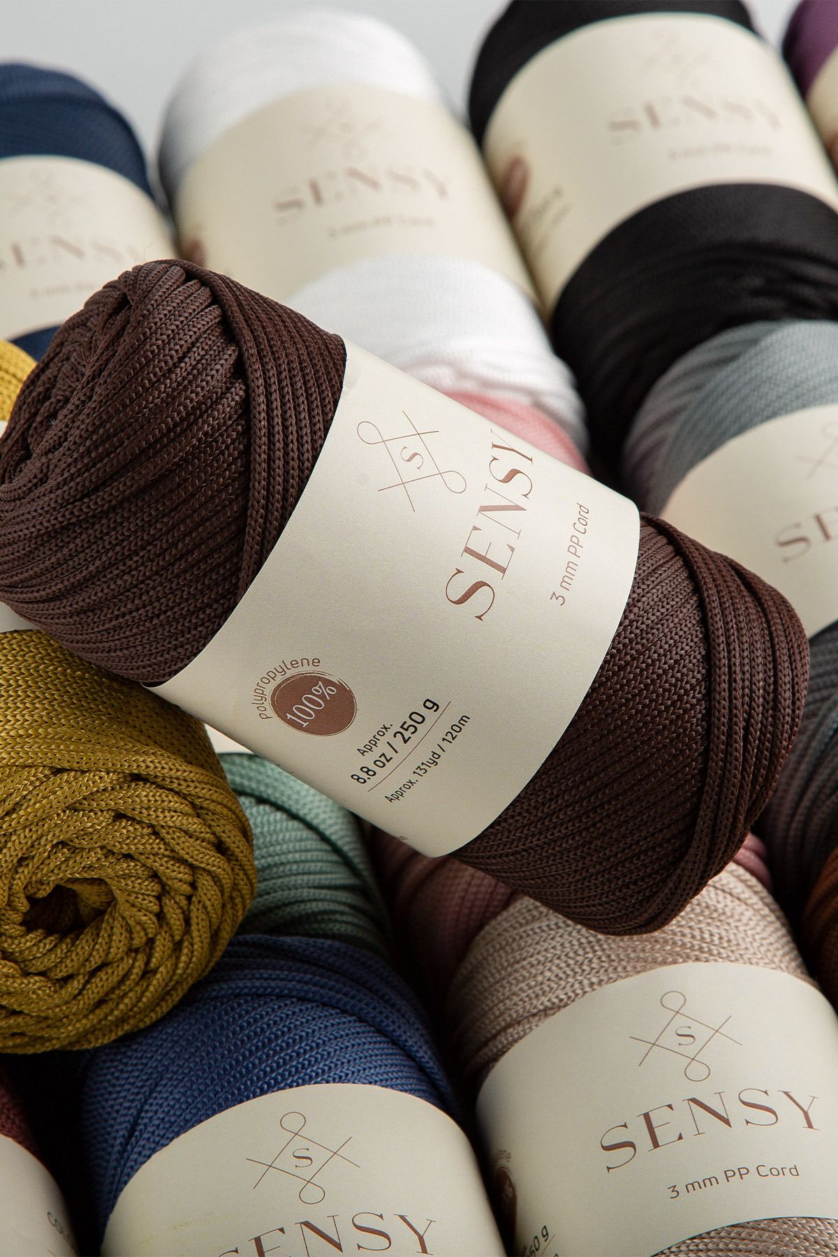 SENSY-3 Mm - 250 gr Polyester Macrame Thread Ecru 120 M Polyester Macrame Thread Supla Thread And Bag Thread 7