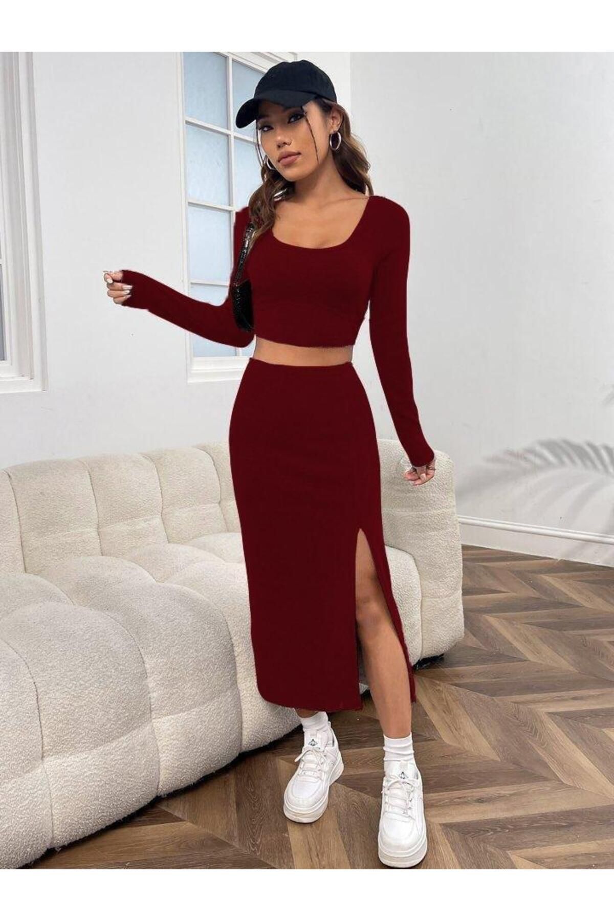 Burgundy two on sale piece set