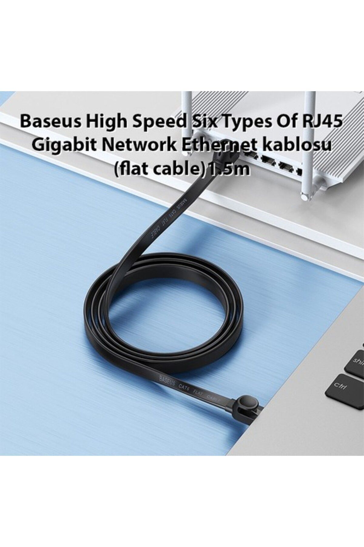 Baseus-High Speed Six Types Of Rj45 Gigabit Network Ethernet Cable (FLAT CABLE)1.5m 2