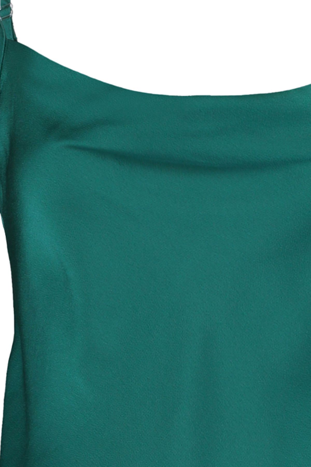 Trendyol Collection-Satynowa tkana bluzka z paskiem i kołnierzykiem w kolorze szmaragdowym TWOSS19BB0161 8