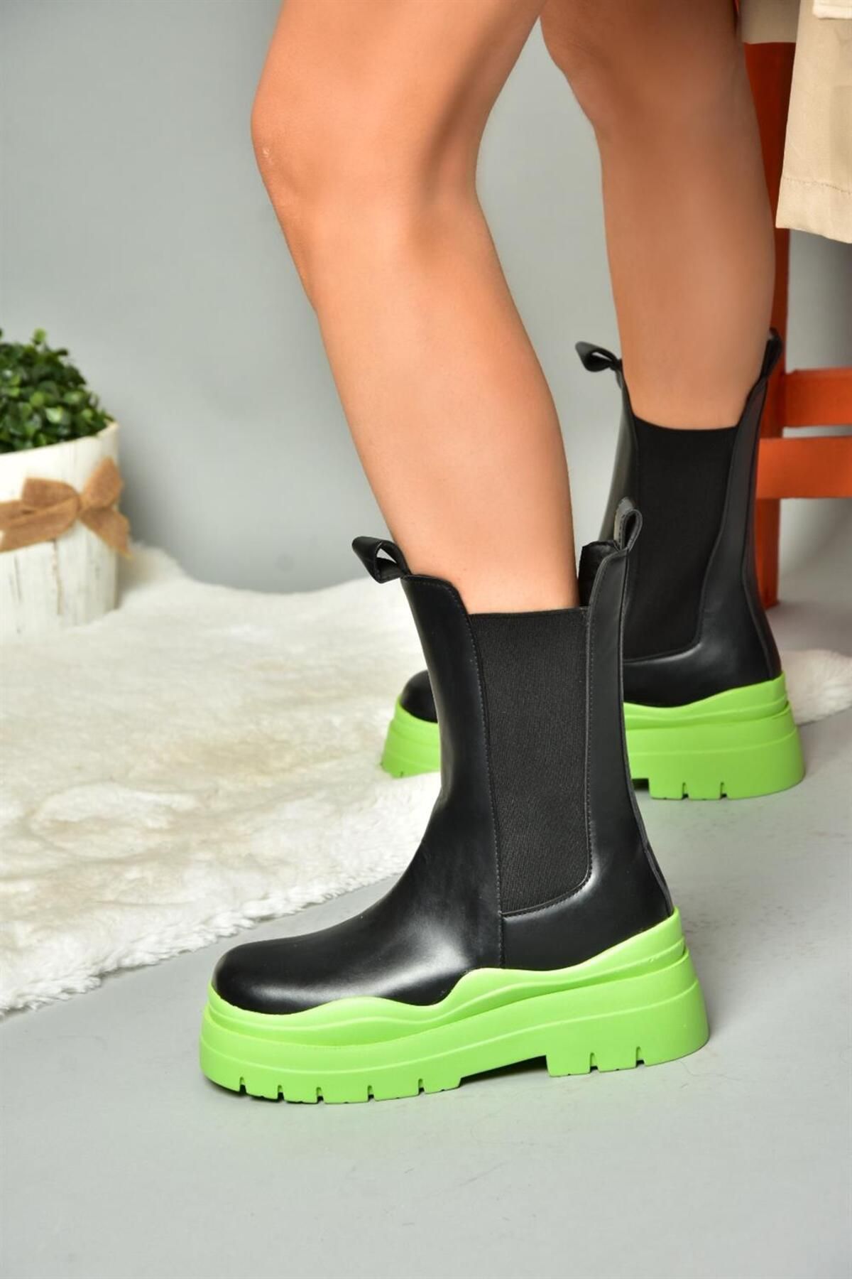 Fox Shoes Ankle Boots - Green - Flat - Trendyol