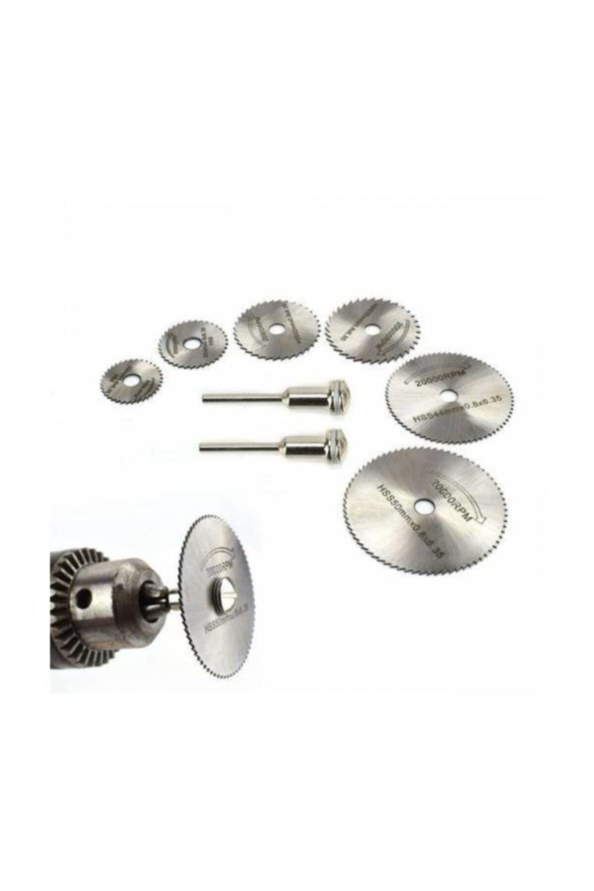 mrtbilisim 8 Parça Mini Testere Seti Alüminyum Ahşap Dramen Kesme Diski Hobi Gravür Seti