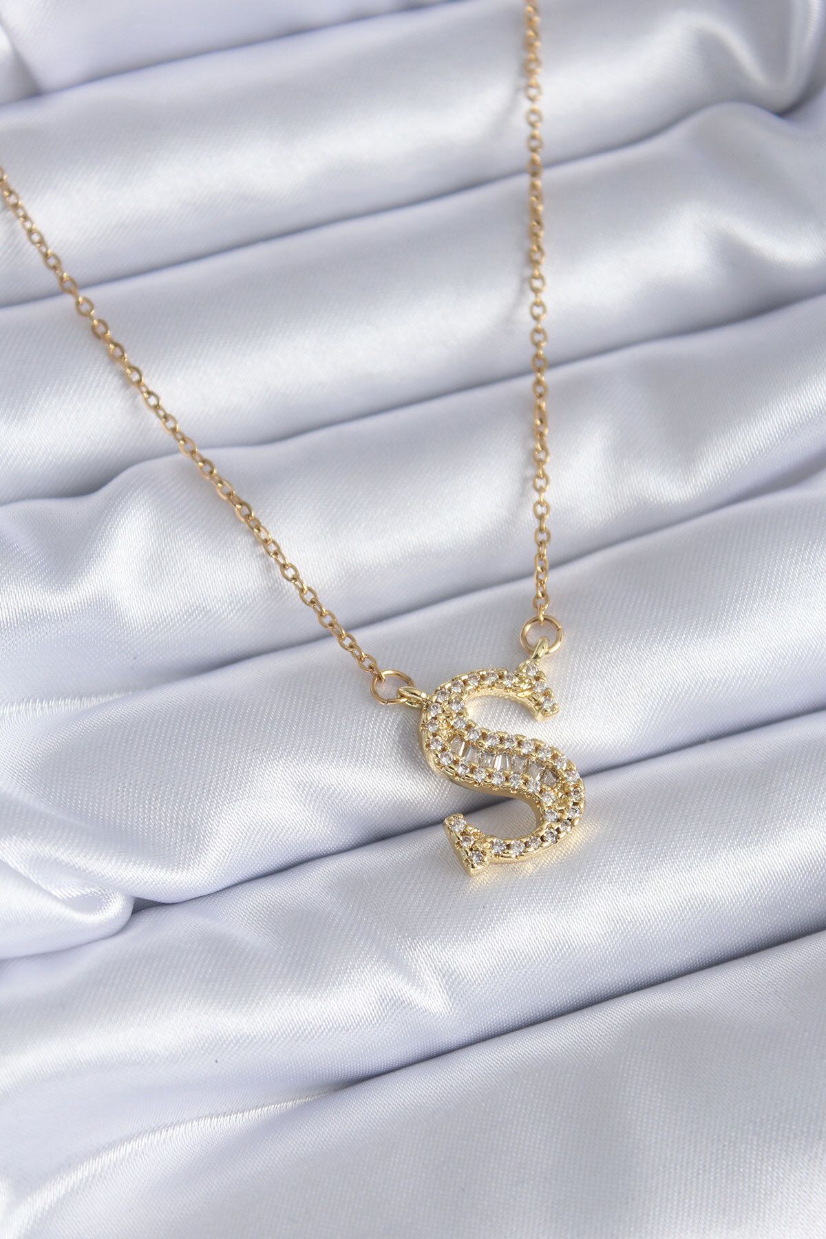 Letter s necklace gold sales