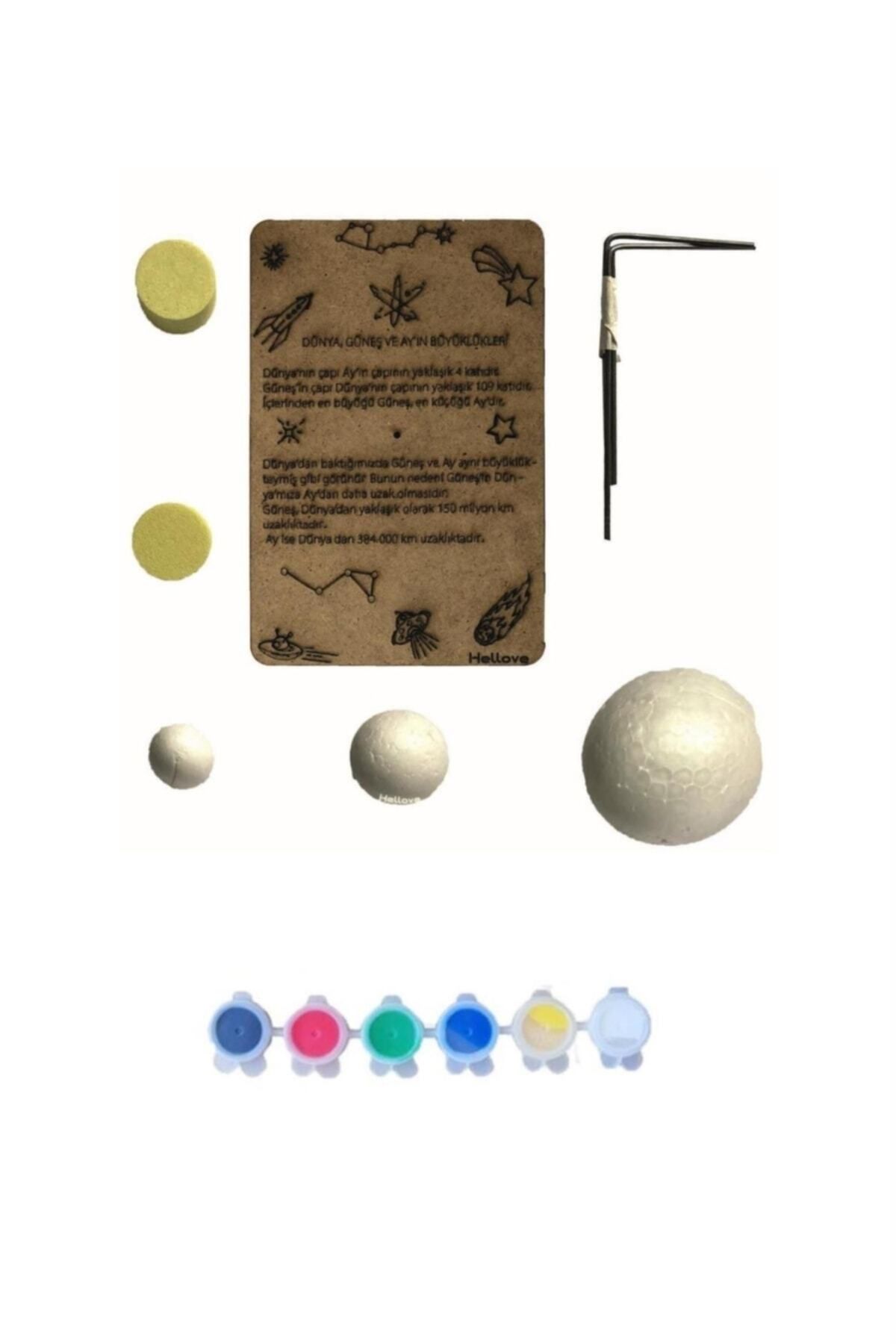 AVMmarketim-Sun Earth Moon Model Special Design Experiment Set Information Paintable Educational Set 3
