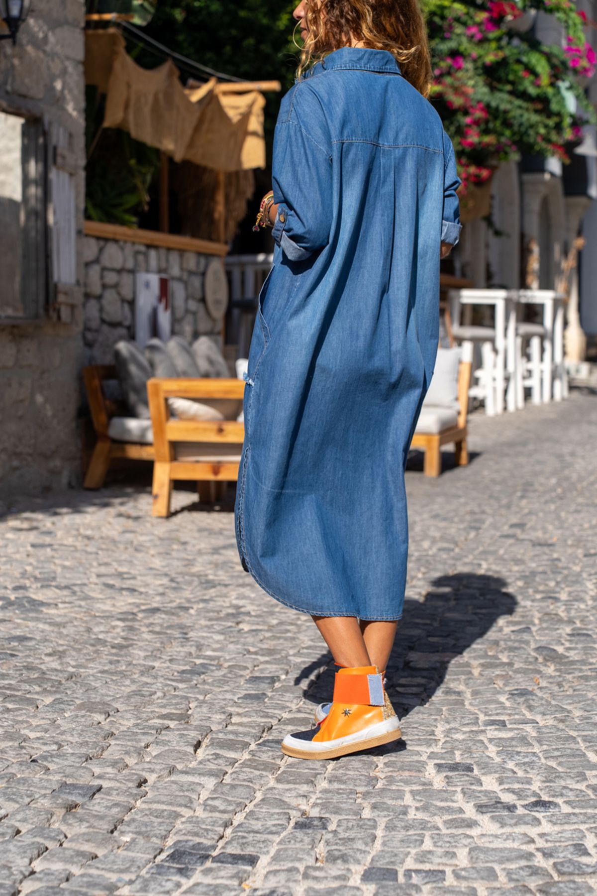 Denim dress oversized top