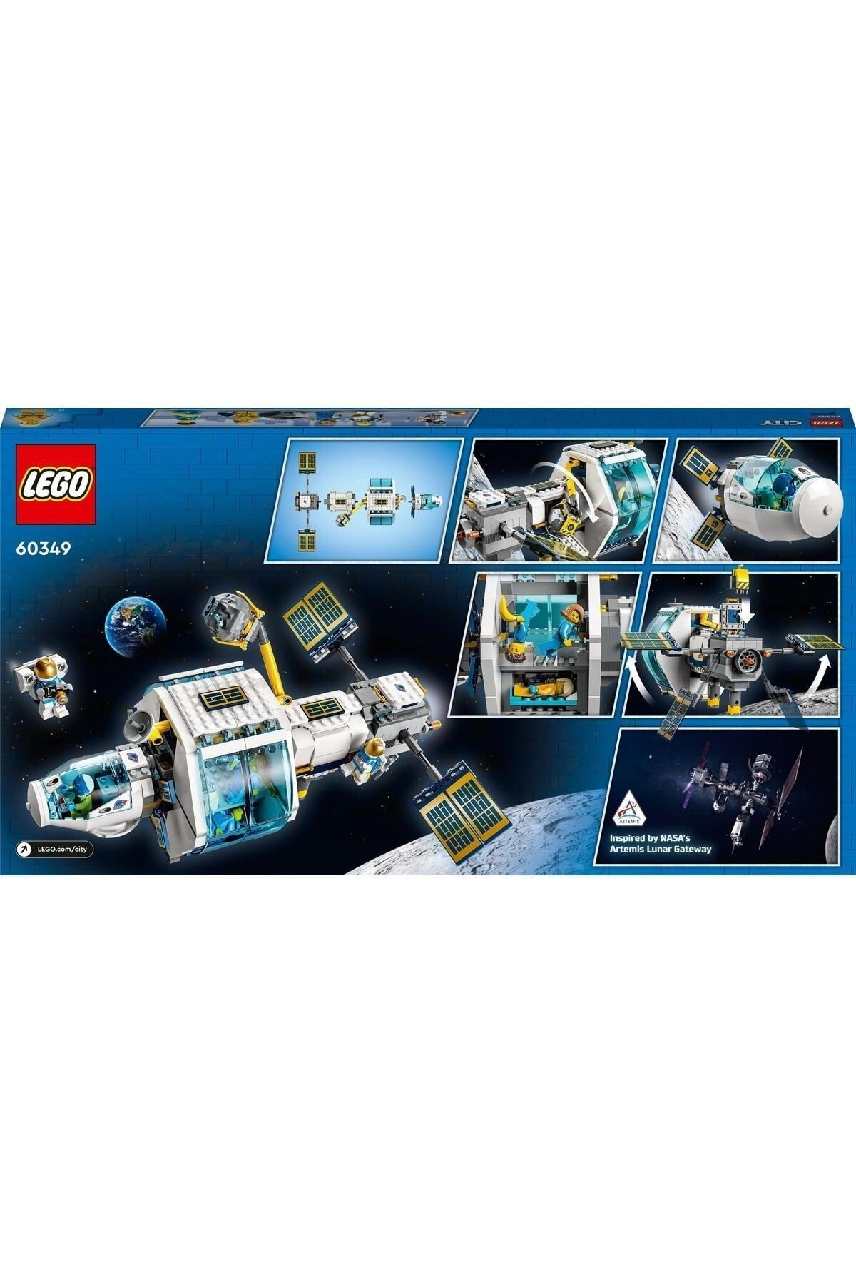 LEGO مجموعه ساخت و ساز اسپیس استیشن شهر ماه 60349 اسباب بازی ساخت و ساز برای کودکان 6 سال و بالاتر (500 قطعه)