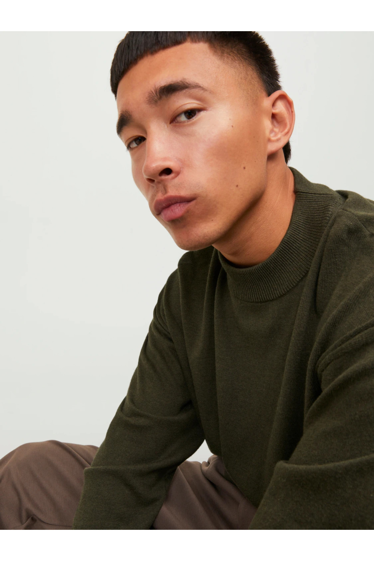 بافت و پلیور Jack & Jones اورجینال مردانه برند جک اند جونز 12252123 Jjeemil Knit Mock Neck - تصویر 6